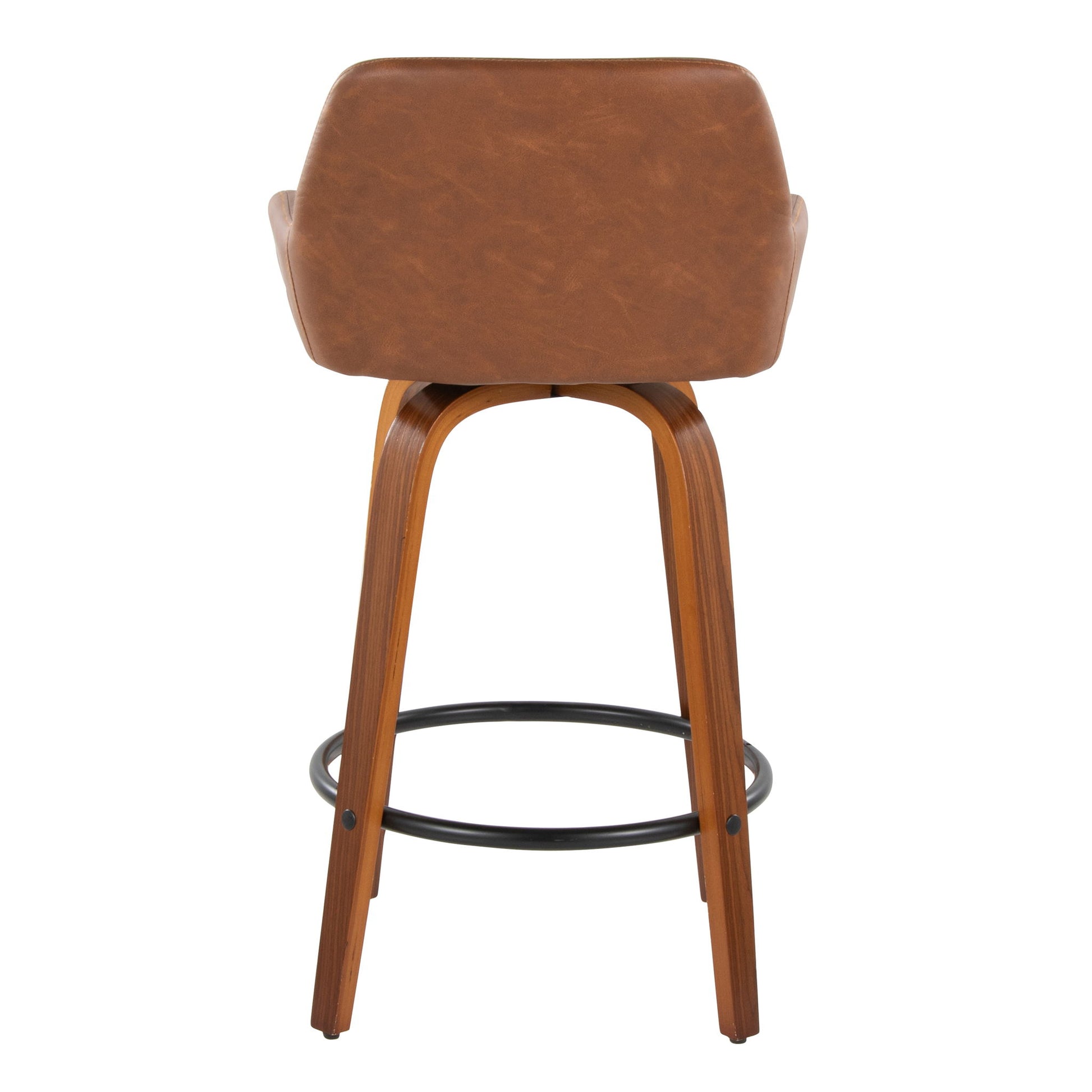 Daniella - Contemporary Fixed Height Counter Stool With Swivel With Round Footrest (Set of 2) - Best Buy Furniture