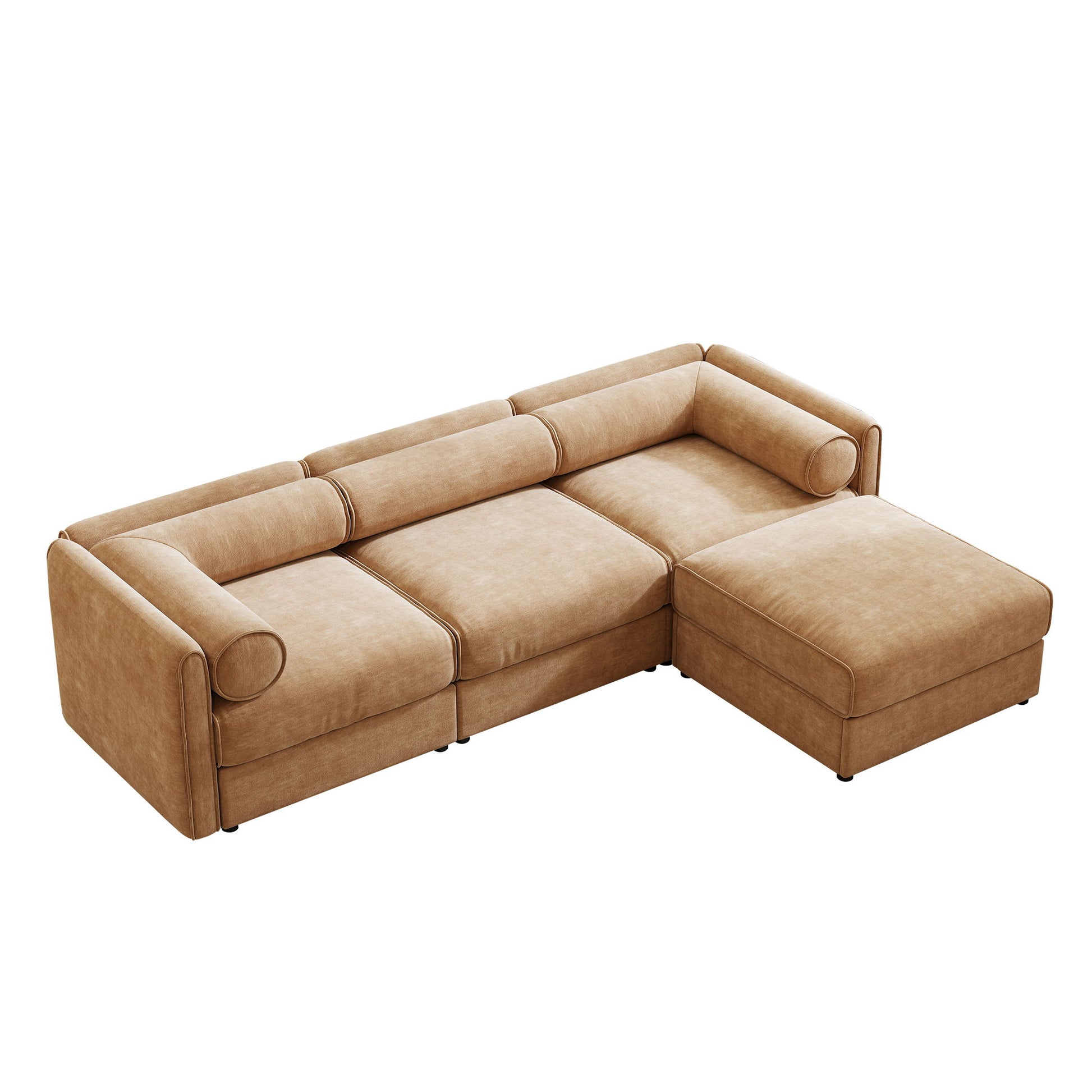Contemporary Elegant White Chenille Sofa With Storage And Ottoman - Best Buy Furniture