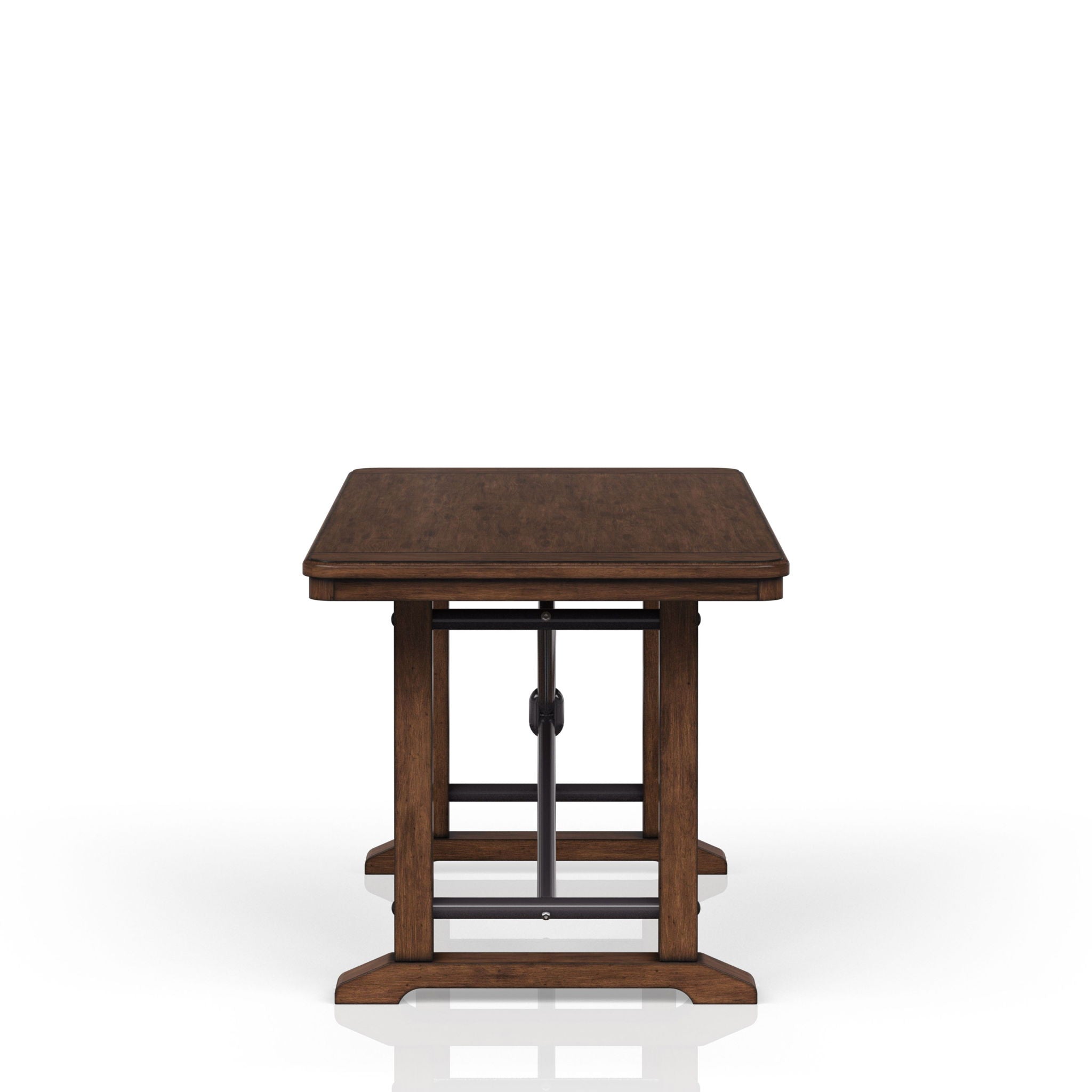 Casual Counter Height Double Pedestal Dining Table - Brown - Best Buy Furniture