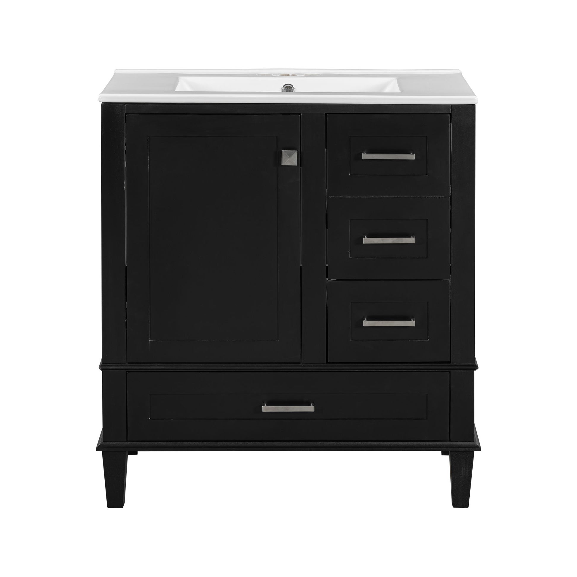 Bathroom Vanity, Modern Bathroom Cabinet With Sink Combo Set, Bathroom Storage Cabinet With A Soft Closing Door And 3 Drawers, Solid Wood Frame - Best Buy Furniture
