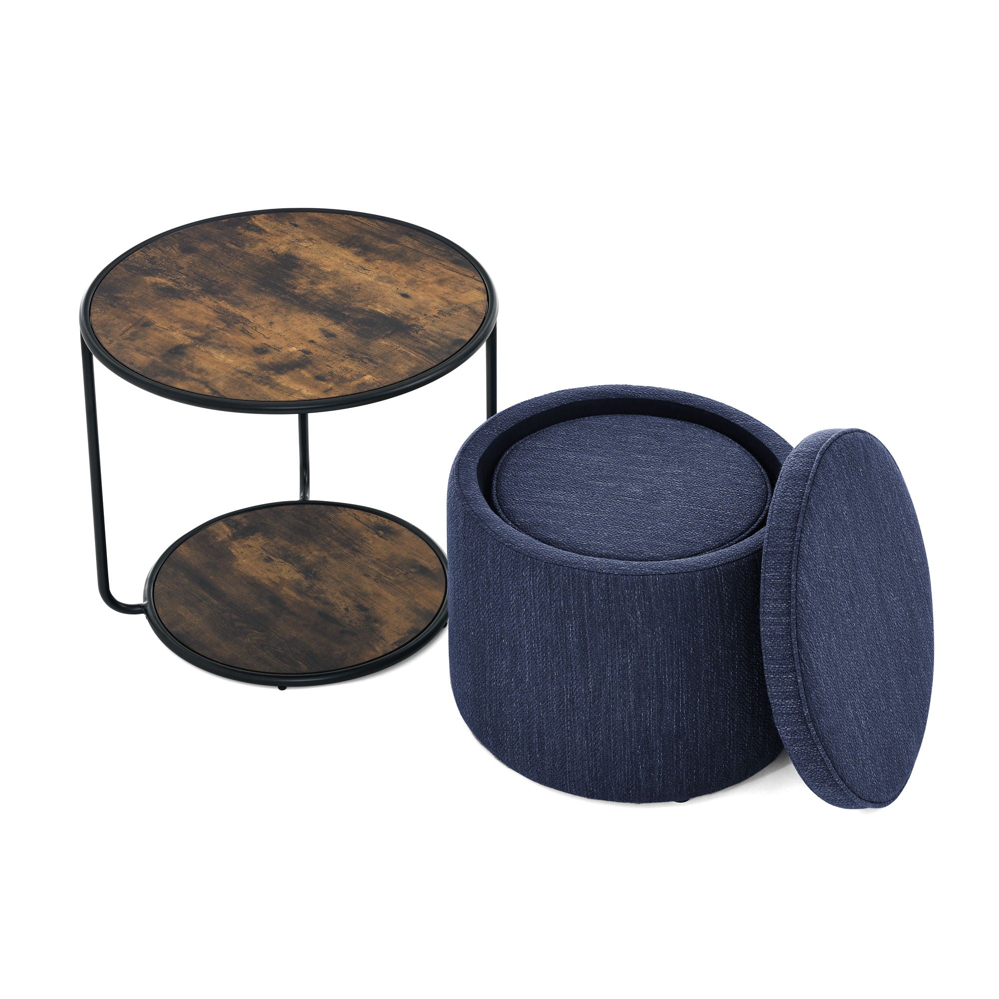 Multi Functional Ottoman And Table Set With Drum Stool - Best Buy Furniture