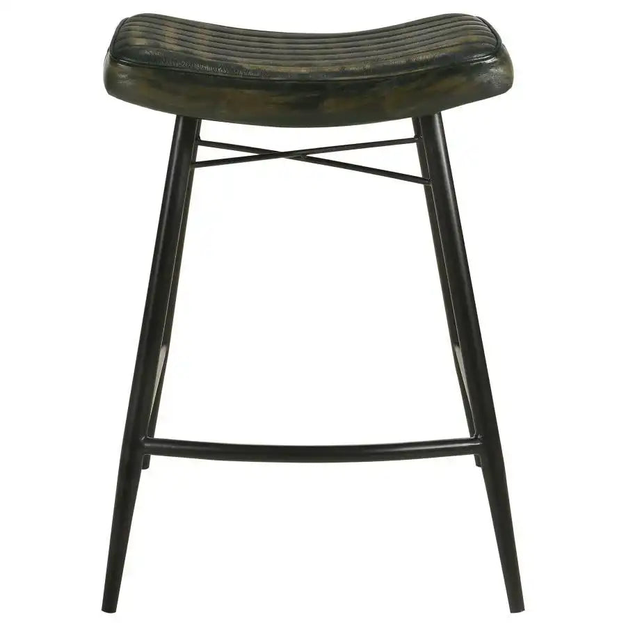 Bayu - Leather Upholstered Counter Stool (Set of 2) - Best Buy Furniture