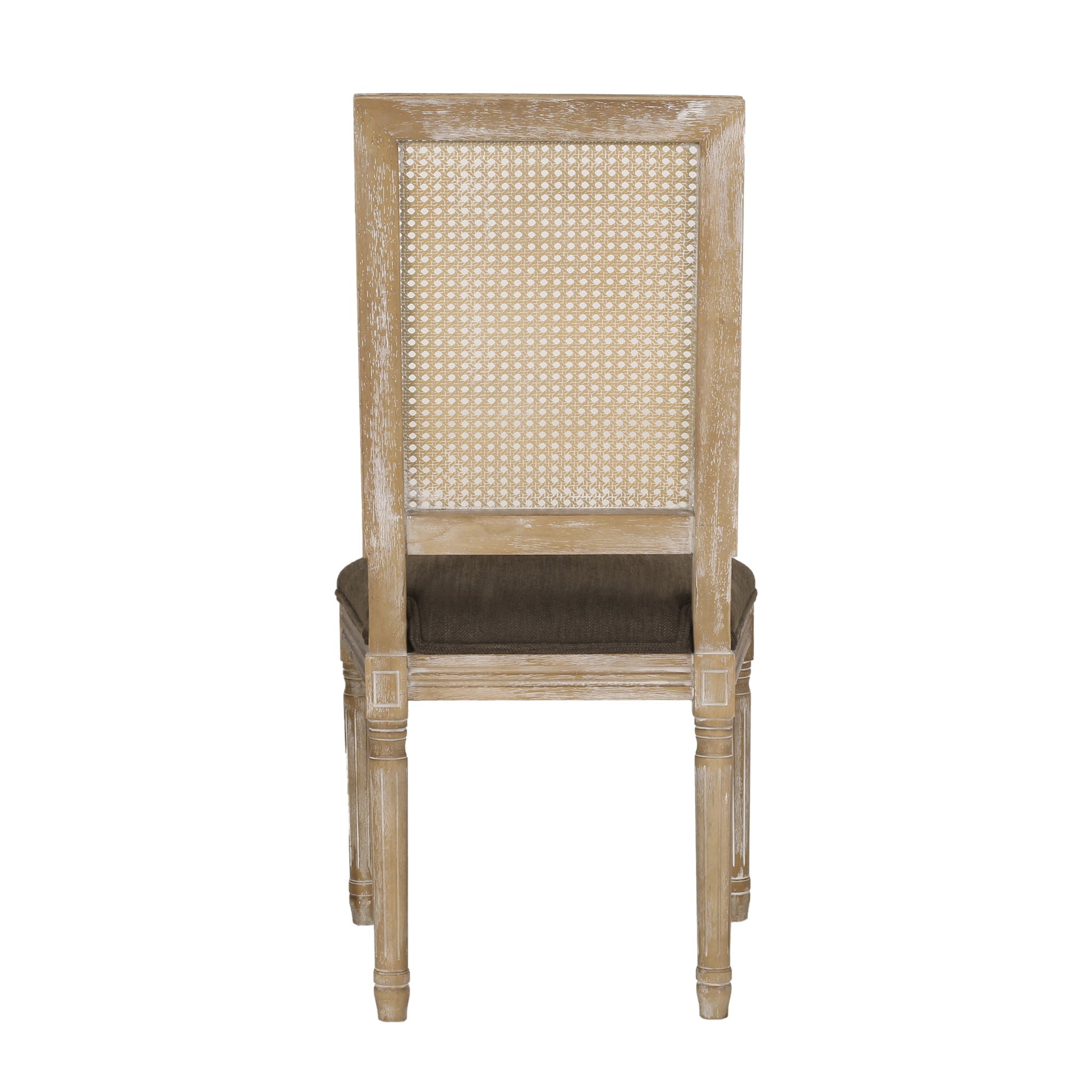 French Country Dining Chair With Rectangular Cane Backrest And Smooth Upholstered Seating - Best Buy Furniture