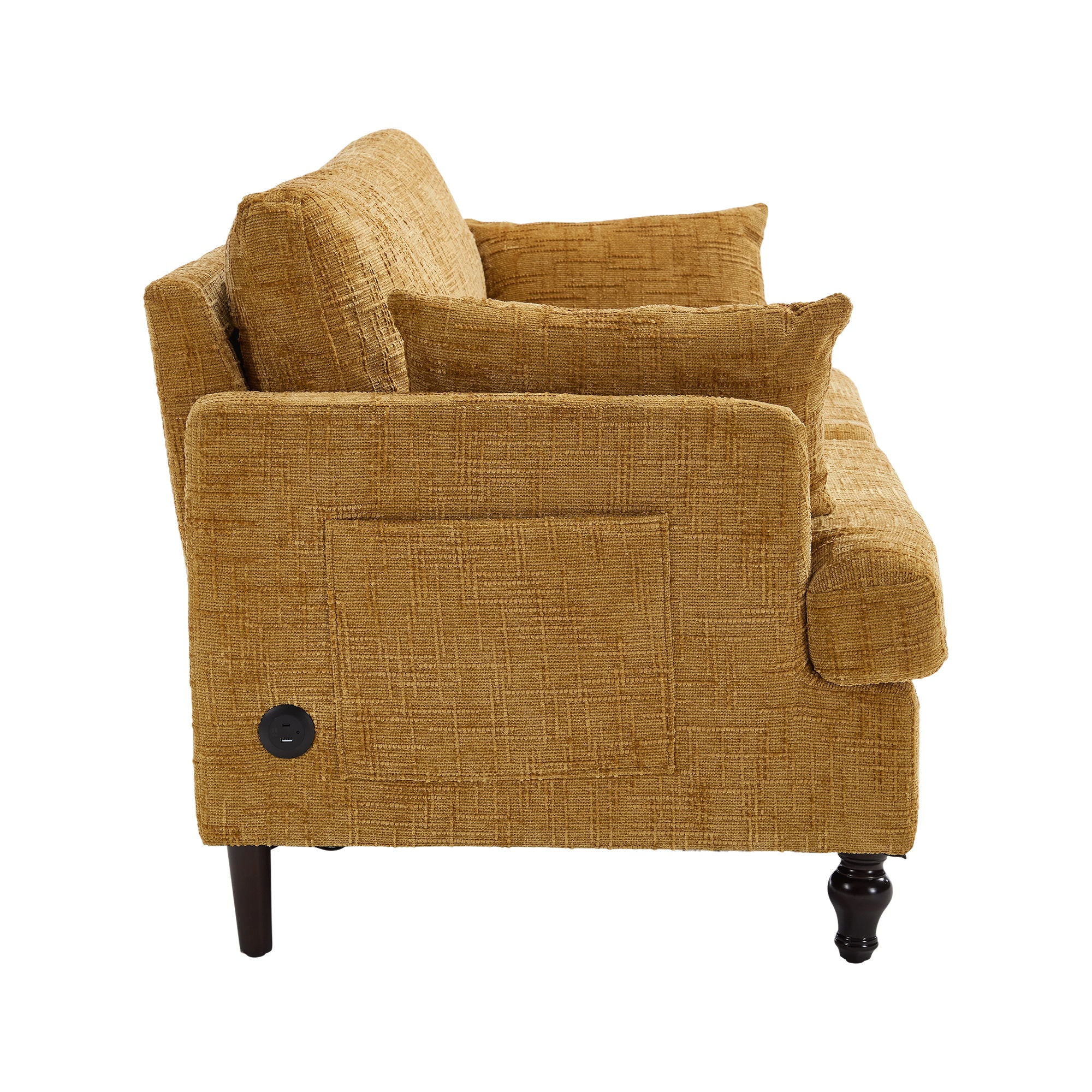 Chenille 2 Seater Sofa With LED Light, USB Charging Port, And Storage Bag - Best Buy Furniture
