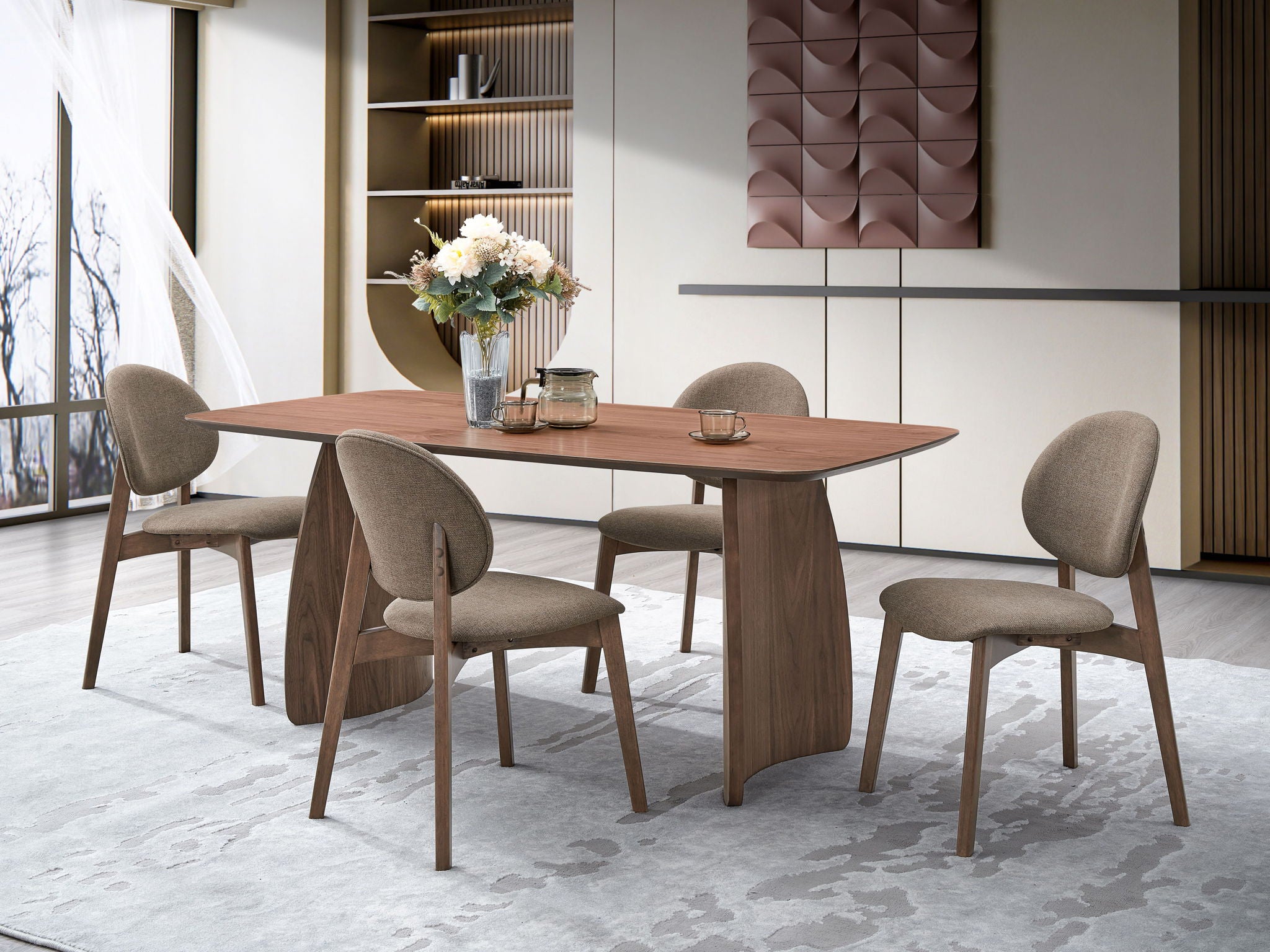 Hadasa - Dining Table - Walnut - Best Buy Furniture