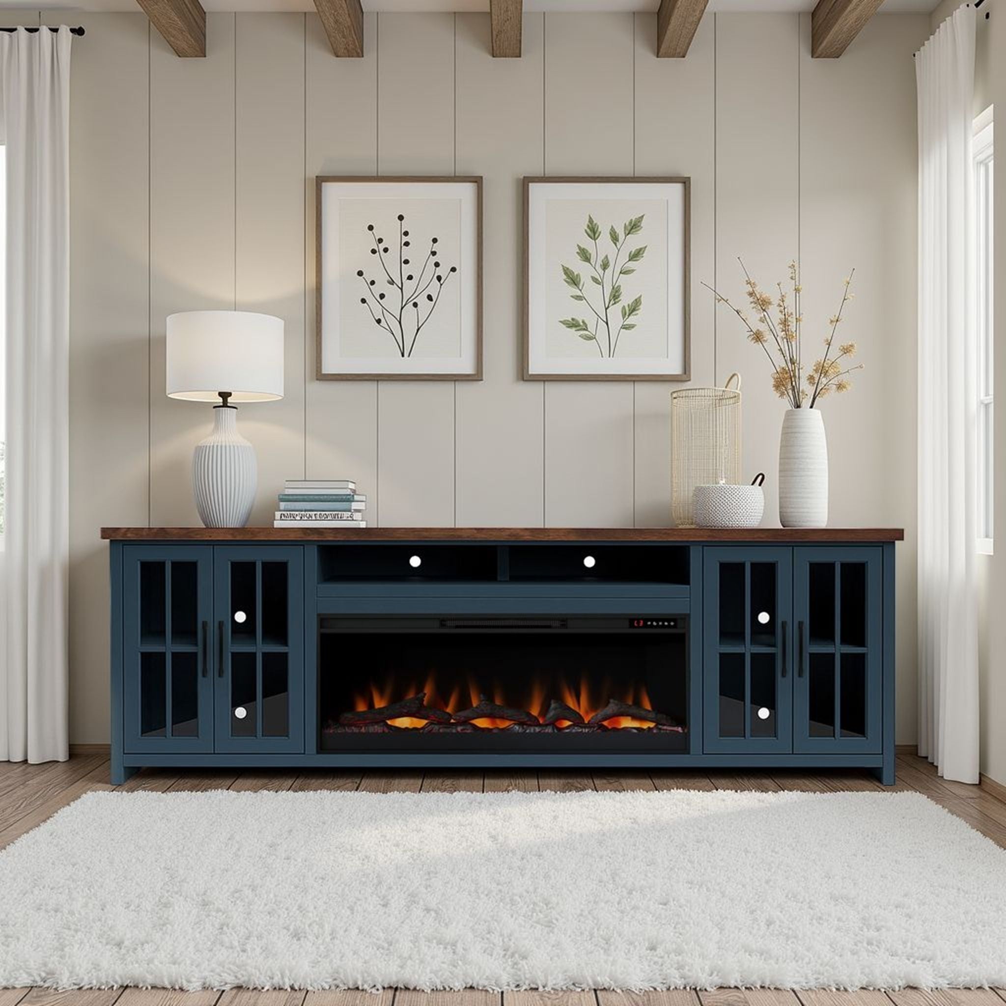 Nantucket - 74" Fireplace TV Stand Console