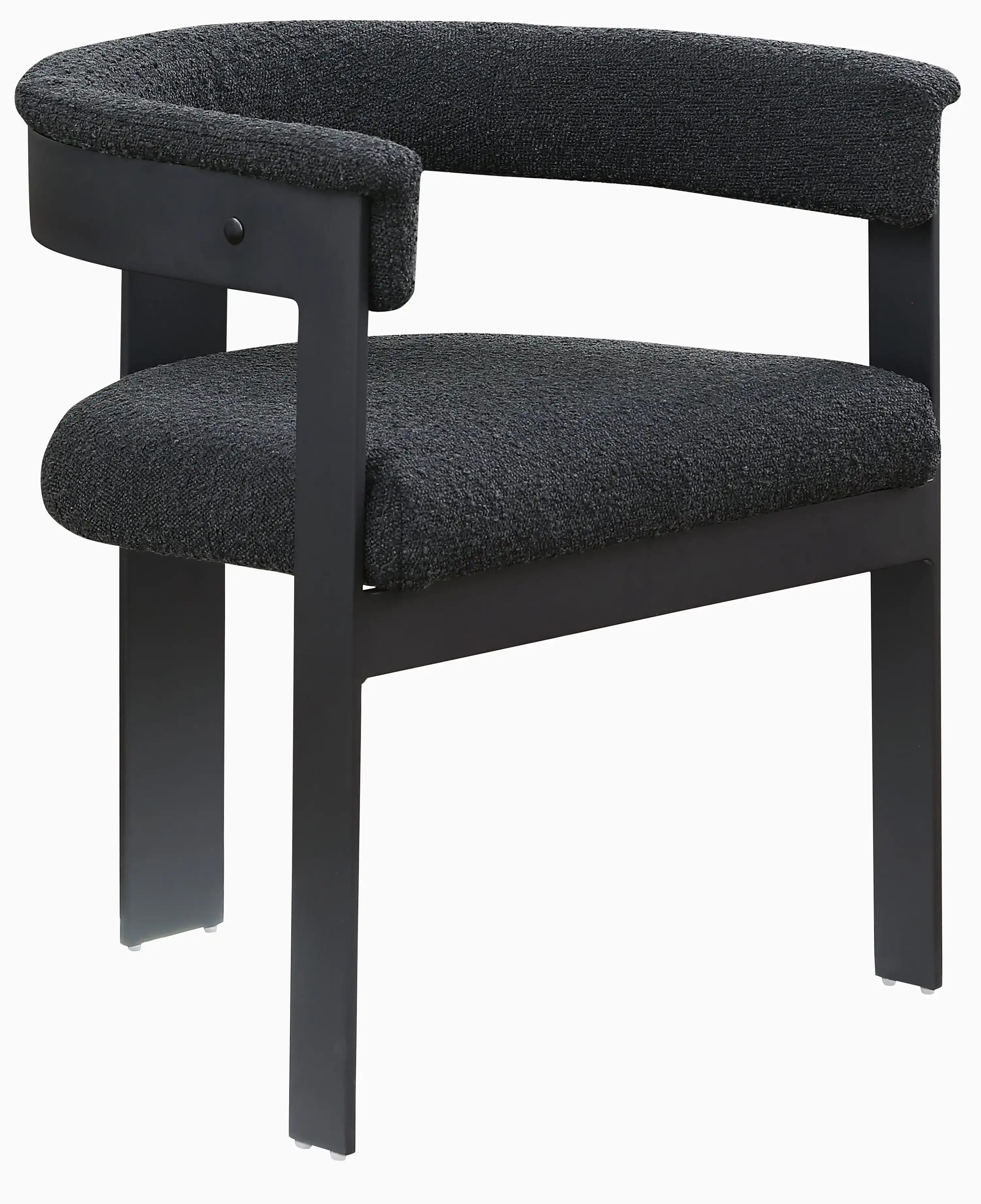 Romeo - Boucle Dining Chair With Black Base (Set of 2) - Best Buy Furniture