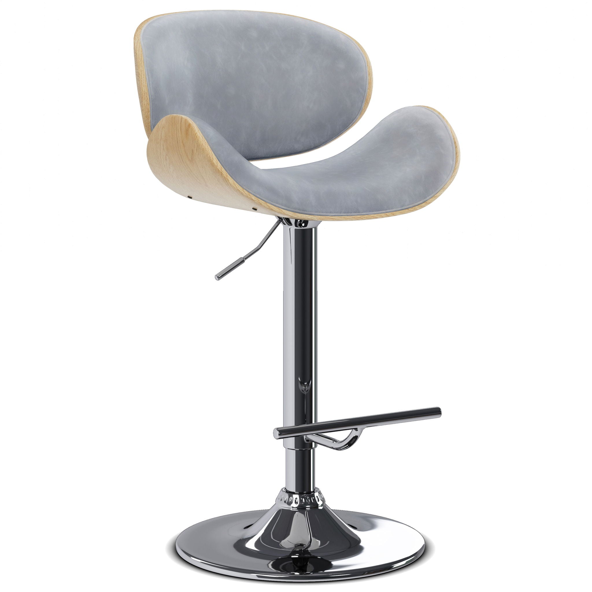 Marana - Handcrafted Bentwood Adjustable Swivel Bar Stool - Best Buy Furniture
