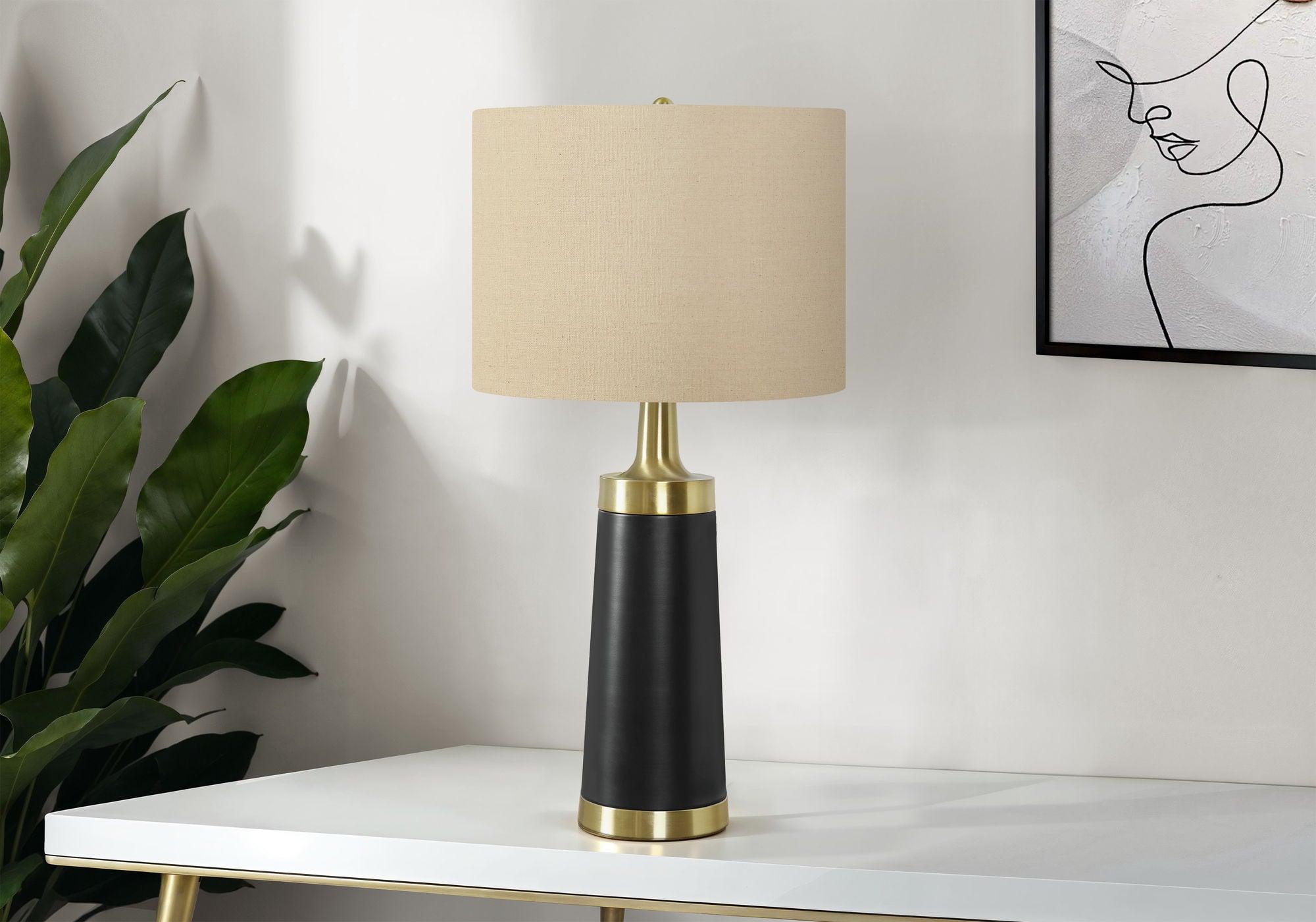 Lighting, Table Lamp, Resin, Contemporary - Black / Cream - Best Buy Furniture