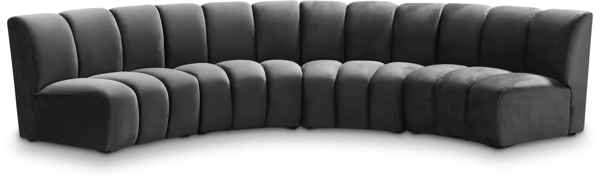 Infinity - 4 Piece Velvet Modular Sectional - Best Buy Furniture