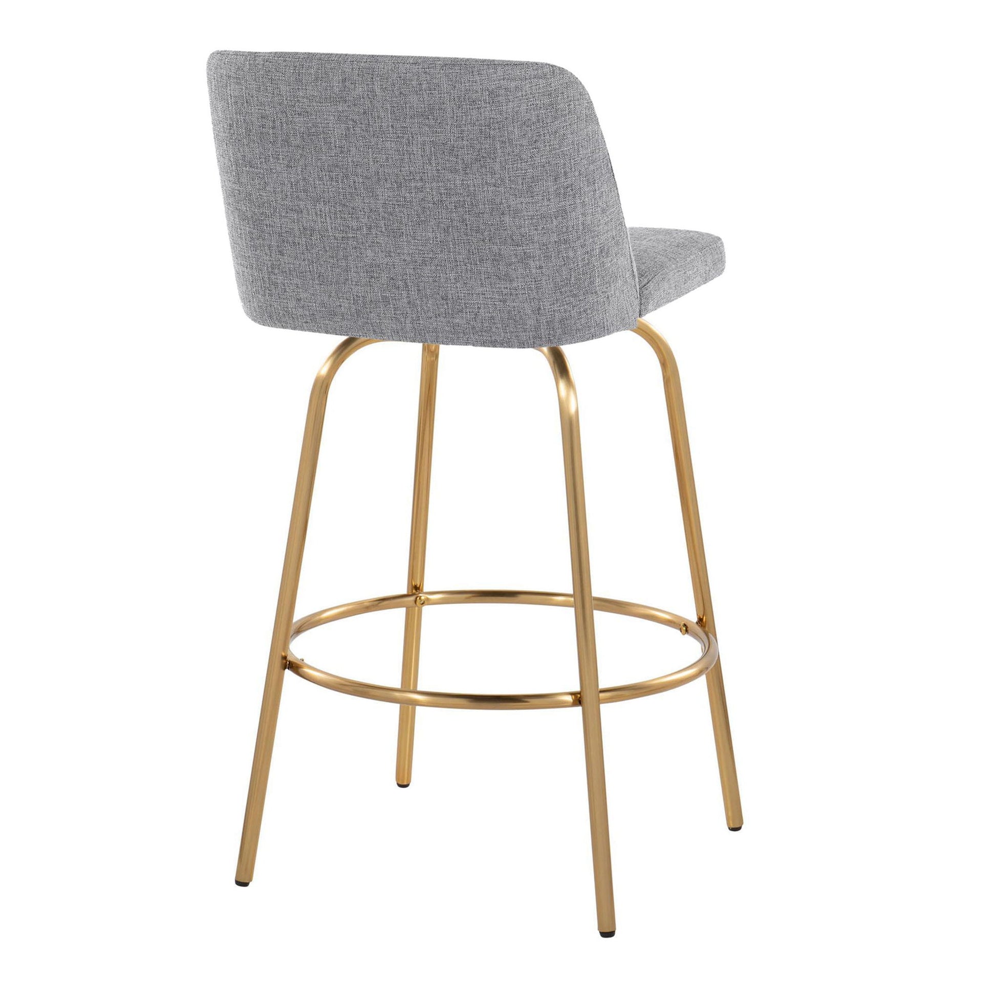 Toriano - Contemporary, Fixed Height Counter Stool With Swivel With Round Footrest (Set of 2) - Best Buy Furniture