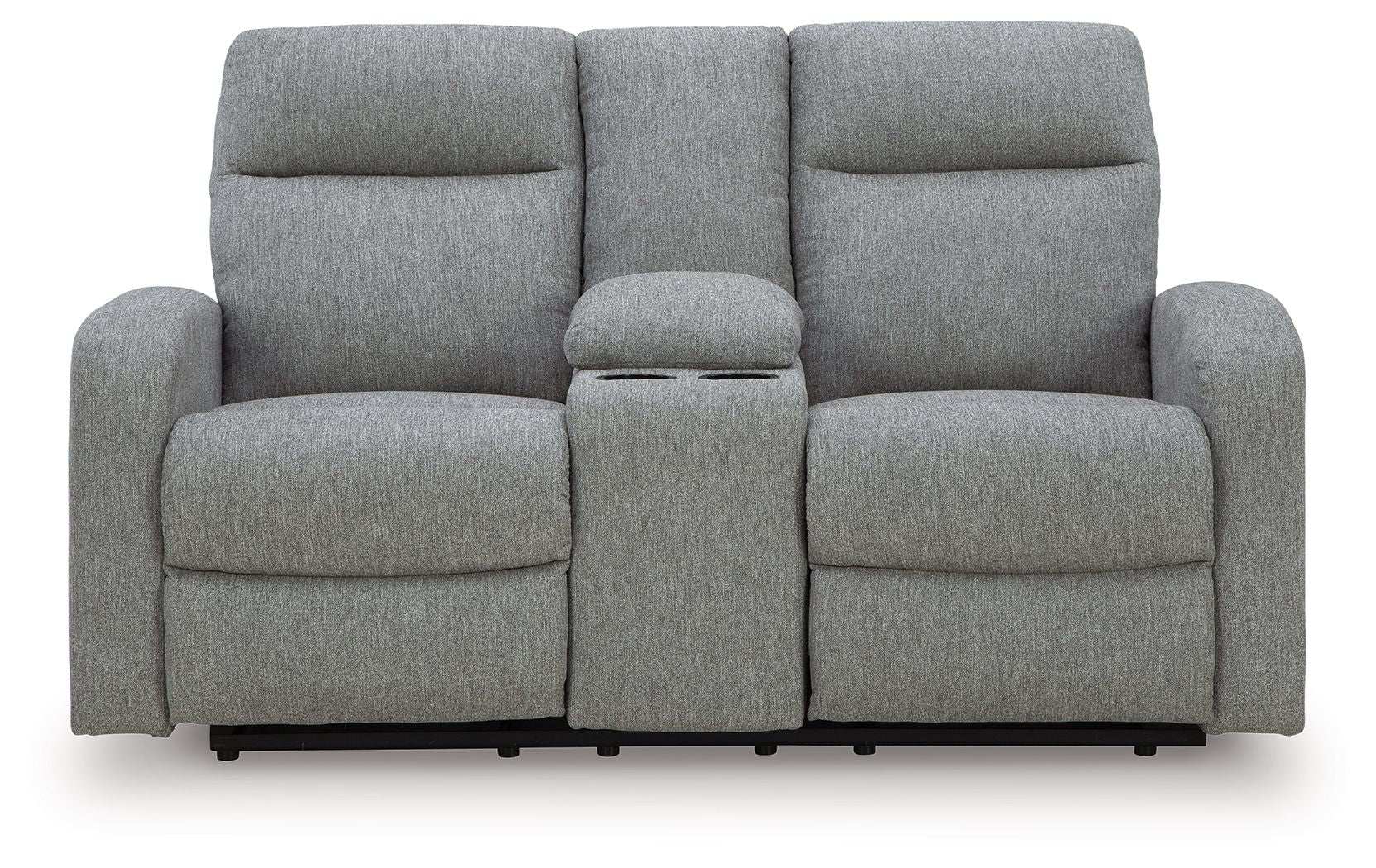 Gauntlet - Double Recline Loveseat With Console - Sterling - Best Buy Furniture