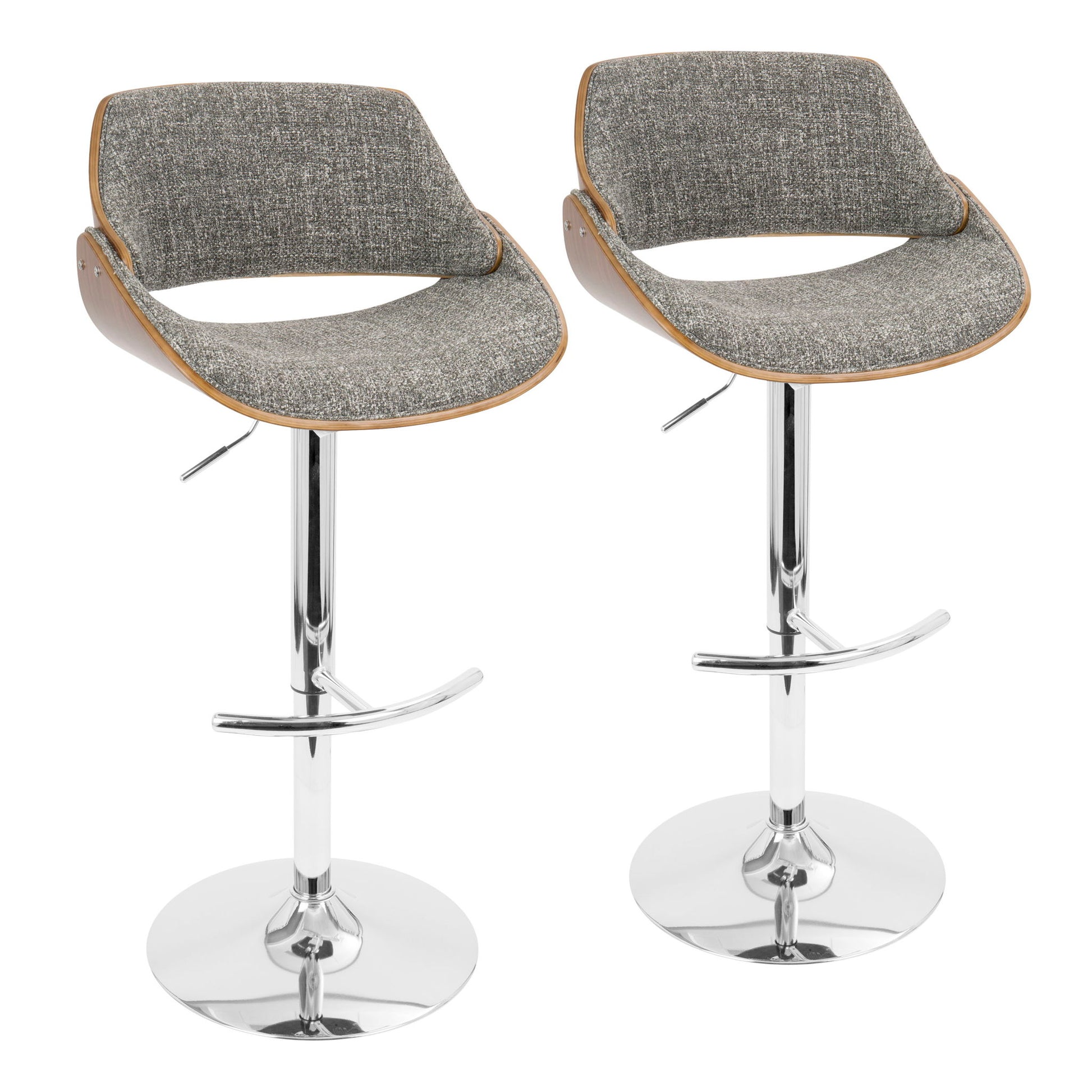 Fabrizzi - Mid Century Modern Adjustable Barstool With Swivel (Set of 2) - Best Buy Furniture