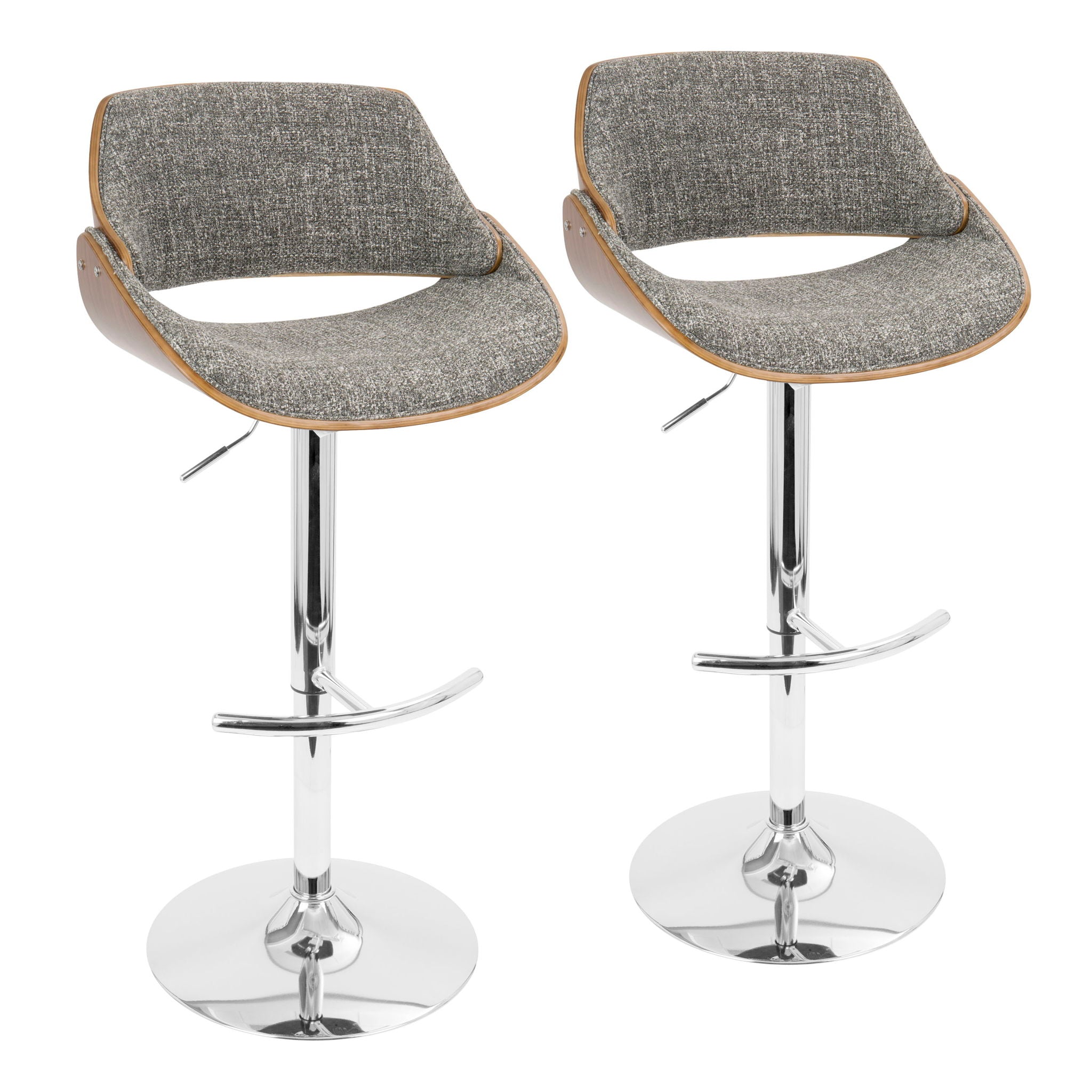 Fabrizzi - Mid Century Modern Adjustable Barstool With Swivel (Set of 2) - Best Buy Furniture