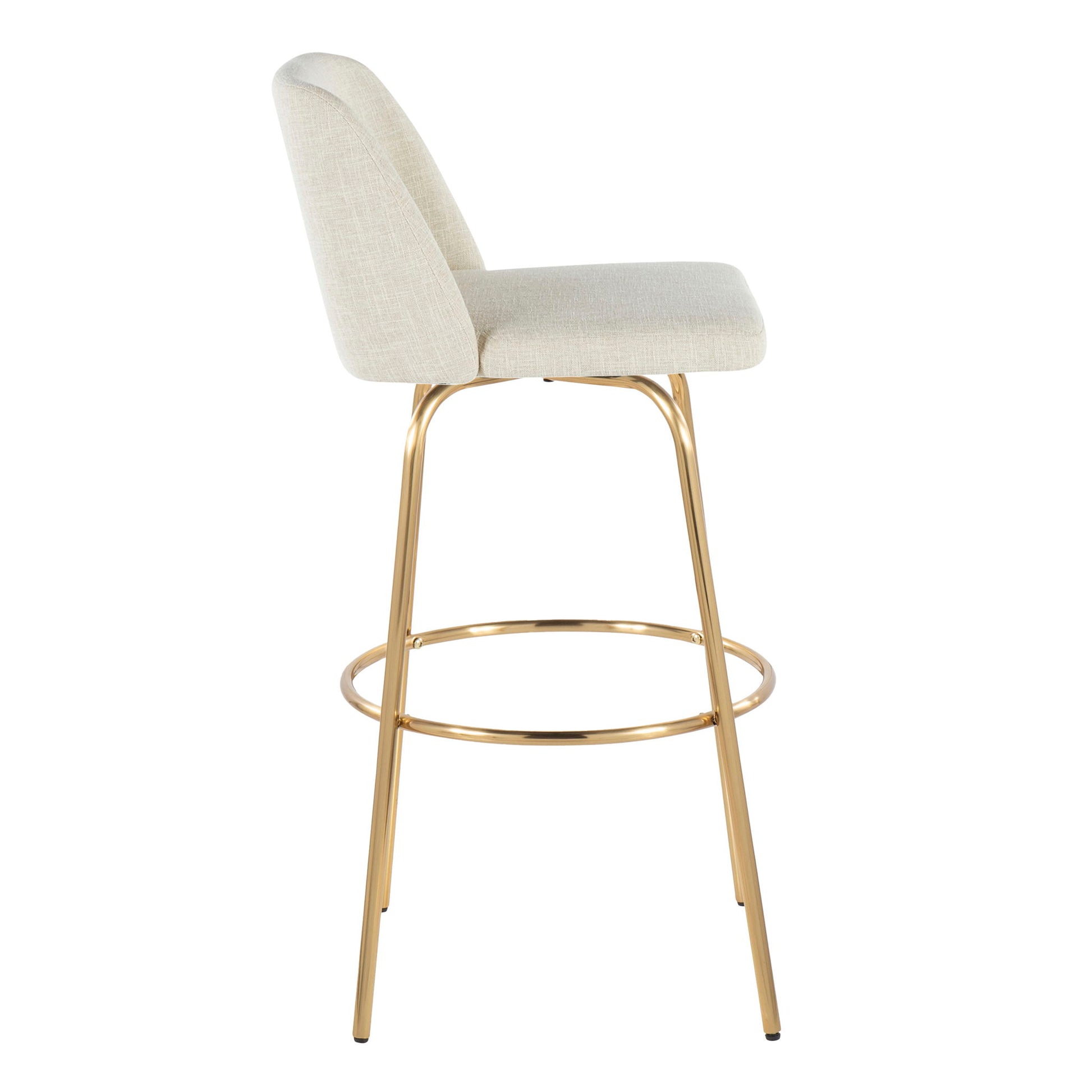 Toriano - Contemporary Fixed Height Barstool With Swivel And Round Footrest (Set of 2) - Best Buy Furniture