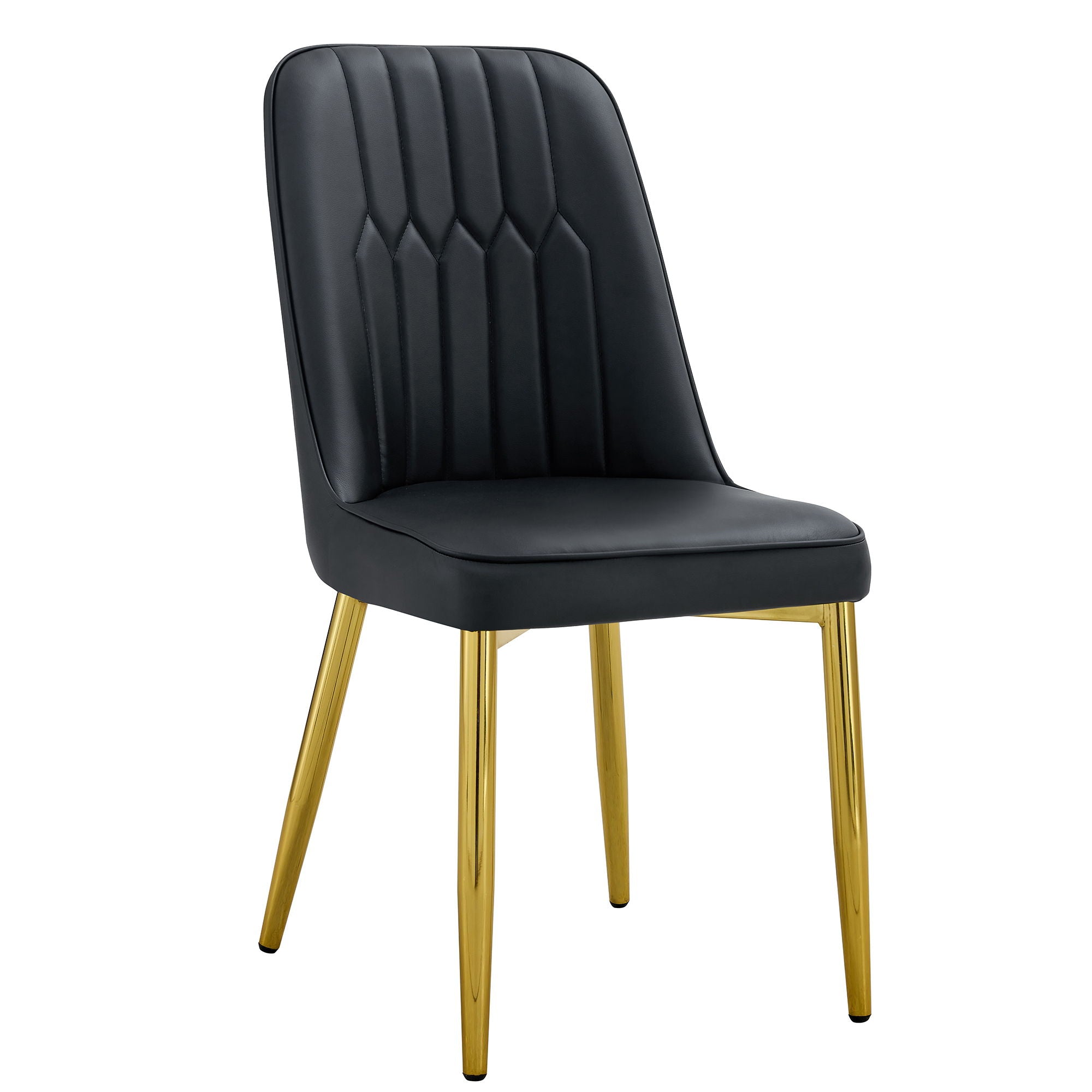 Modern Dining Chairs With Metal Legs And Simple Line Design On Backrest - Best Buy Furniture