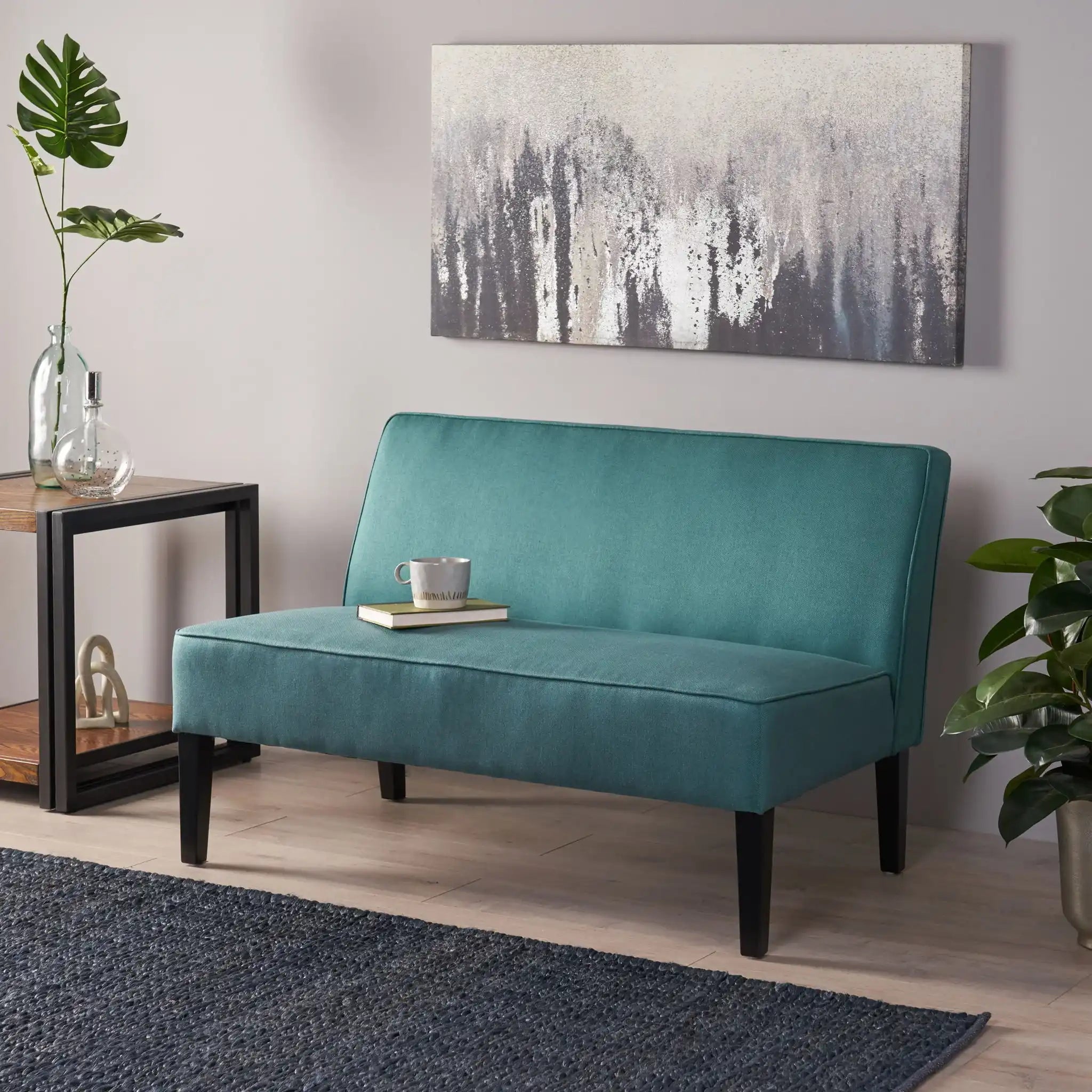 Contemporary Loveseat With Upholstered Fabric And Birch Wood Legs - Best Buy Furniture