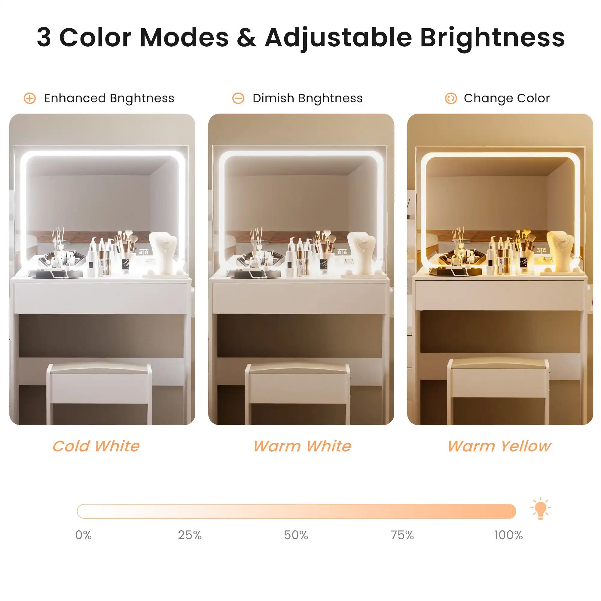 Maven Modern White Makeup Vanity With Stool - Best Buy Furniture