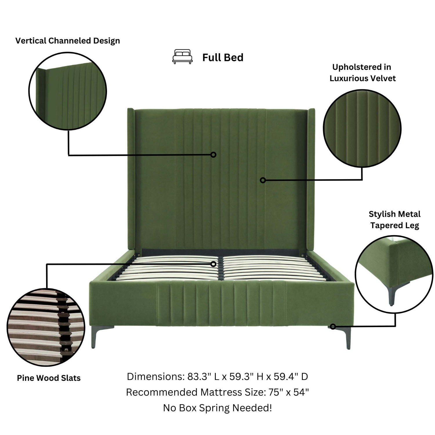 Promenade - Bed With Upholstered Headboard And Slats