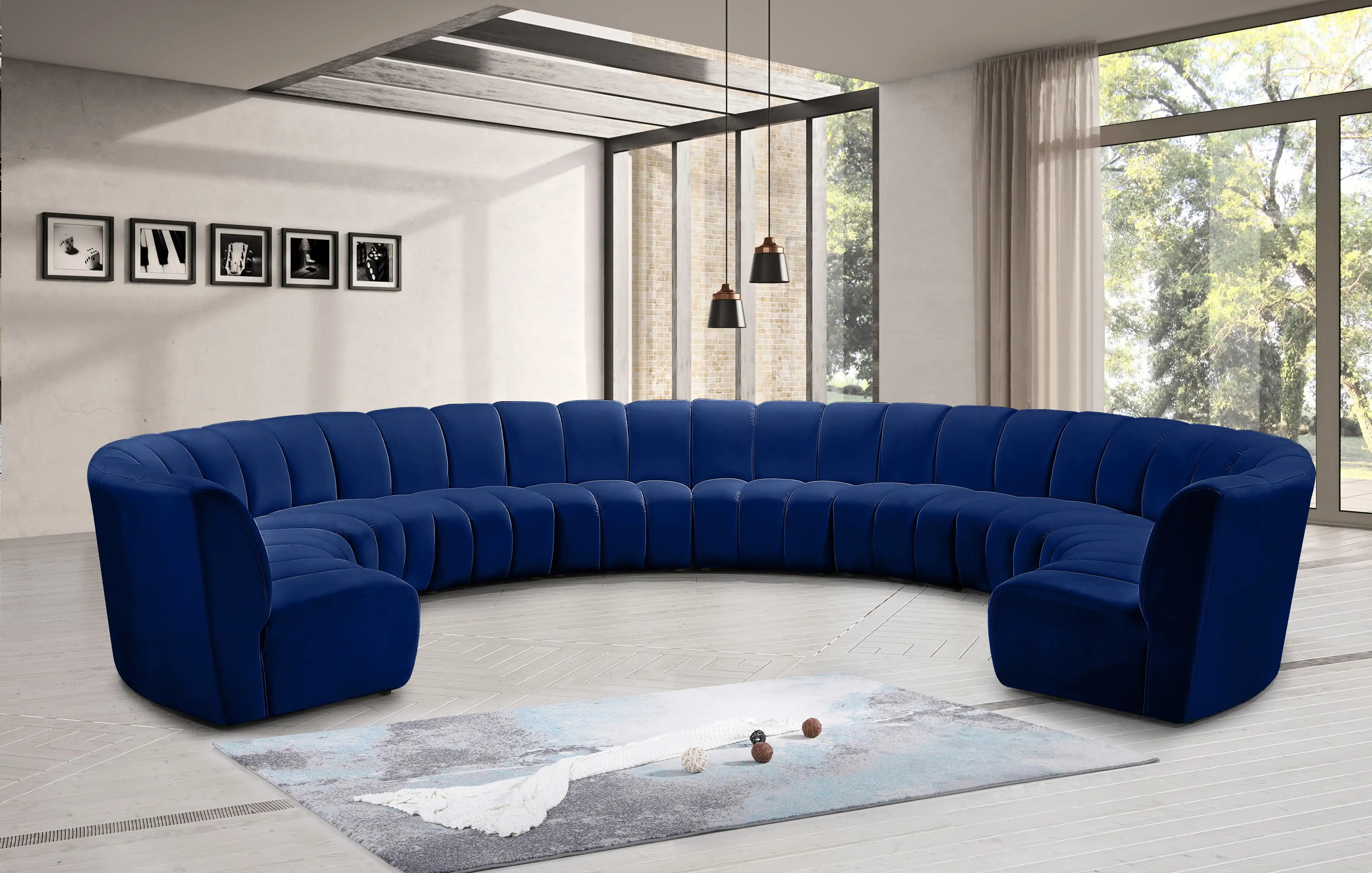 Infinity - 10 Piece Velvet Modular Sectional - Best Buy Furniture
