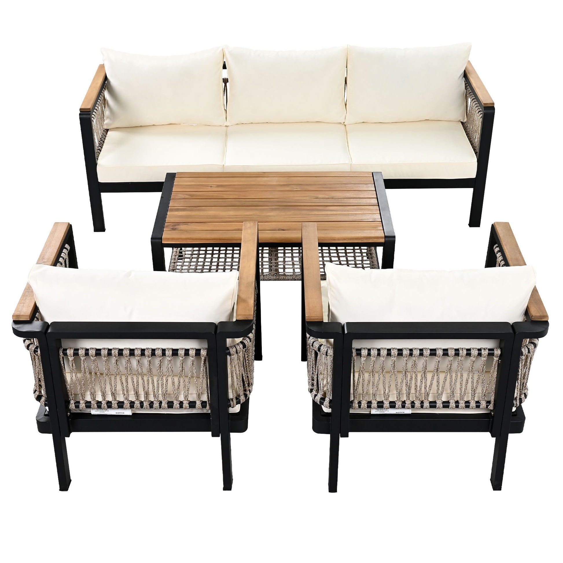 4 Pieces Outdoor Sectional Sofa Set 5 Person Patio Seating Group Outdoor Conversation Set With Cushions And A Coffee Table For Patios - Best Buy Furniture