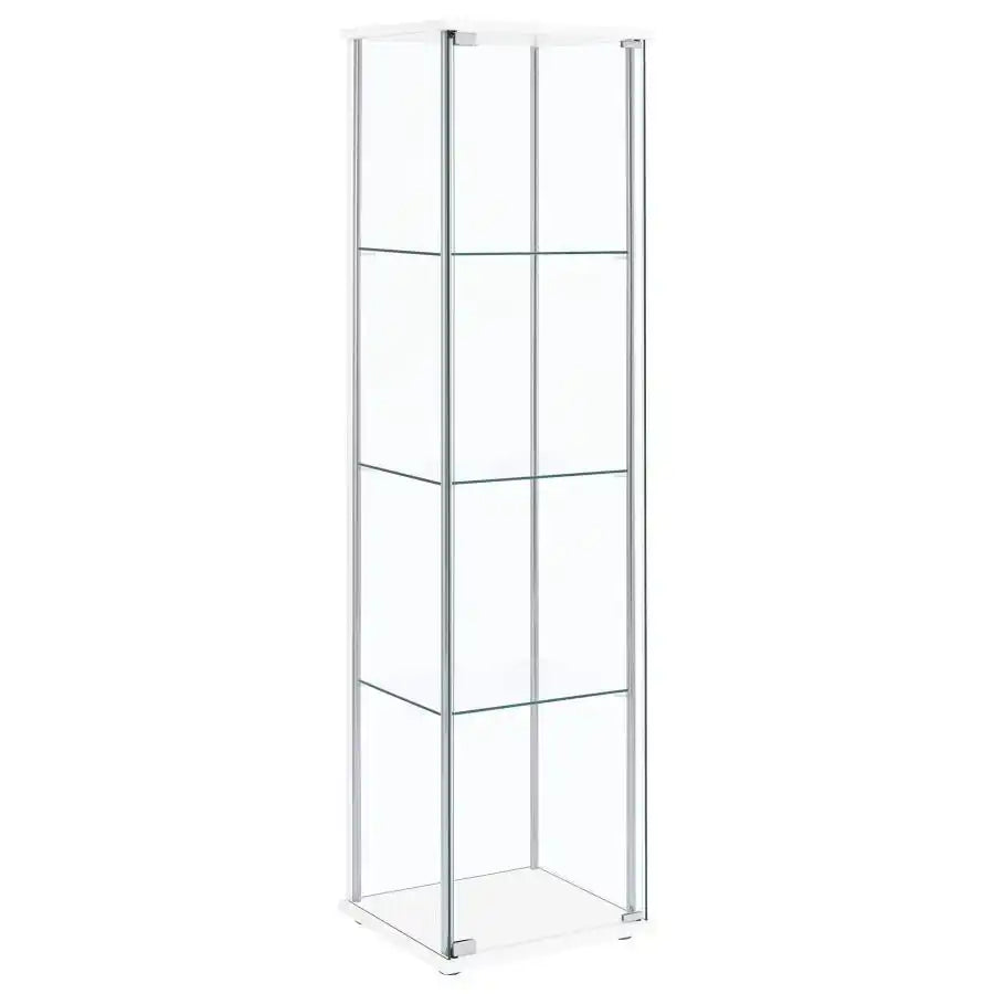Bellatrix - 4-Shelf Clear Glass Curio Cabinet - Best Buy Furniture