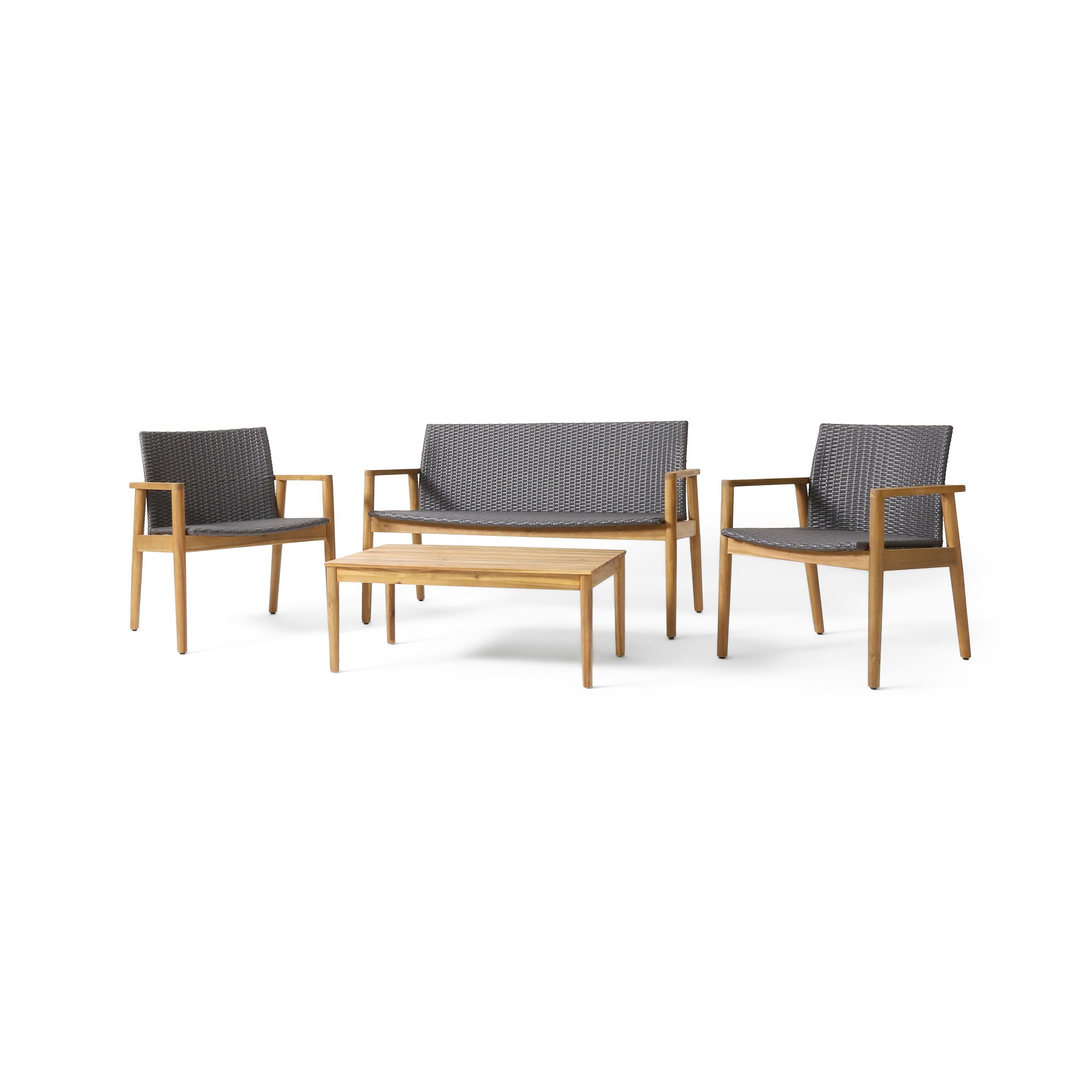 Bryan - Chat Set Outdoor Furniture Frame - Teak - Best Buy Furniture