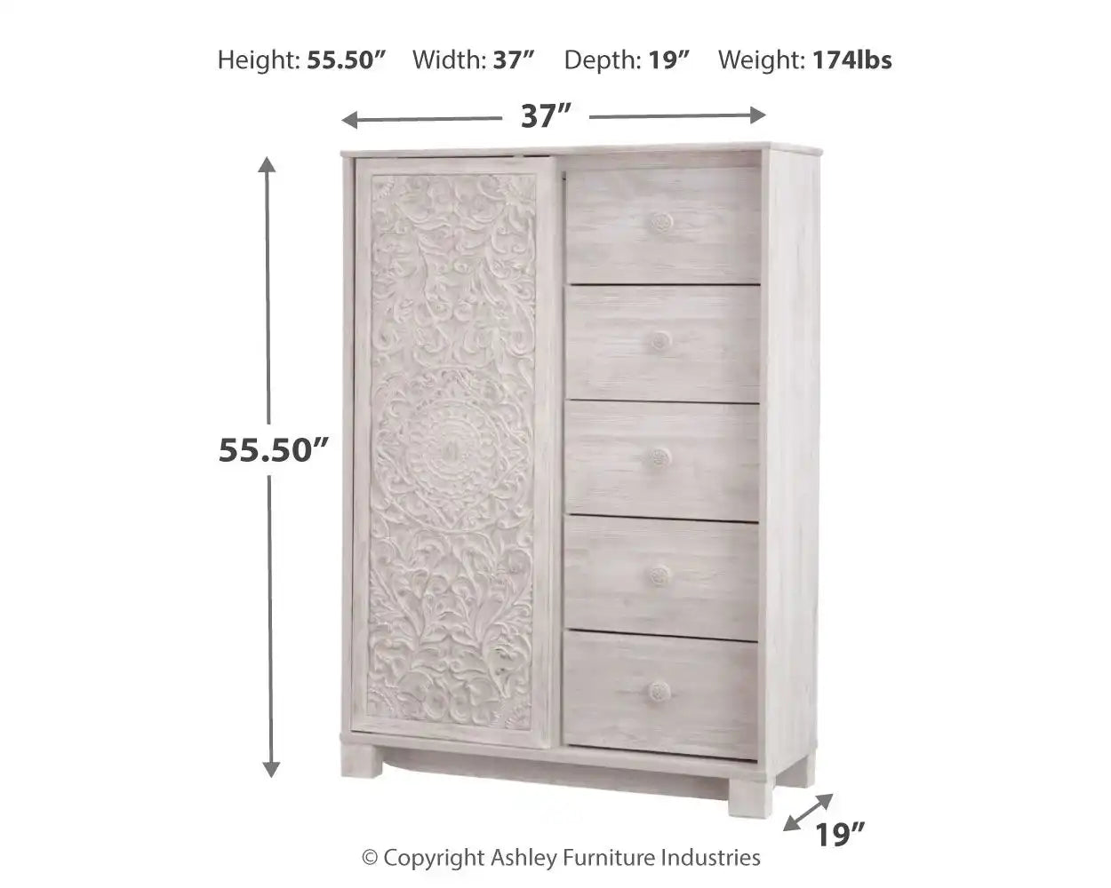 Paxberry - Dressing Chest - Whitewash - Best Buy Furniture