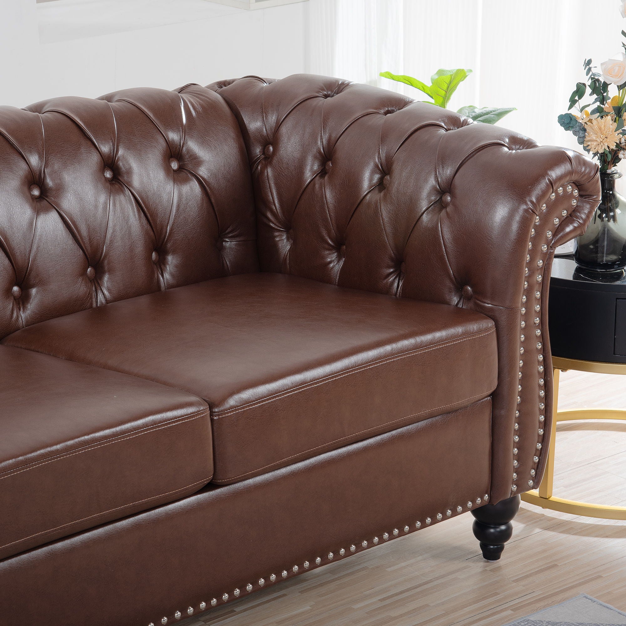 Rolled Arm Chesterfield 3 Seater Sofa - Best Buy Furniture