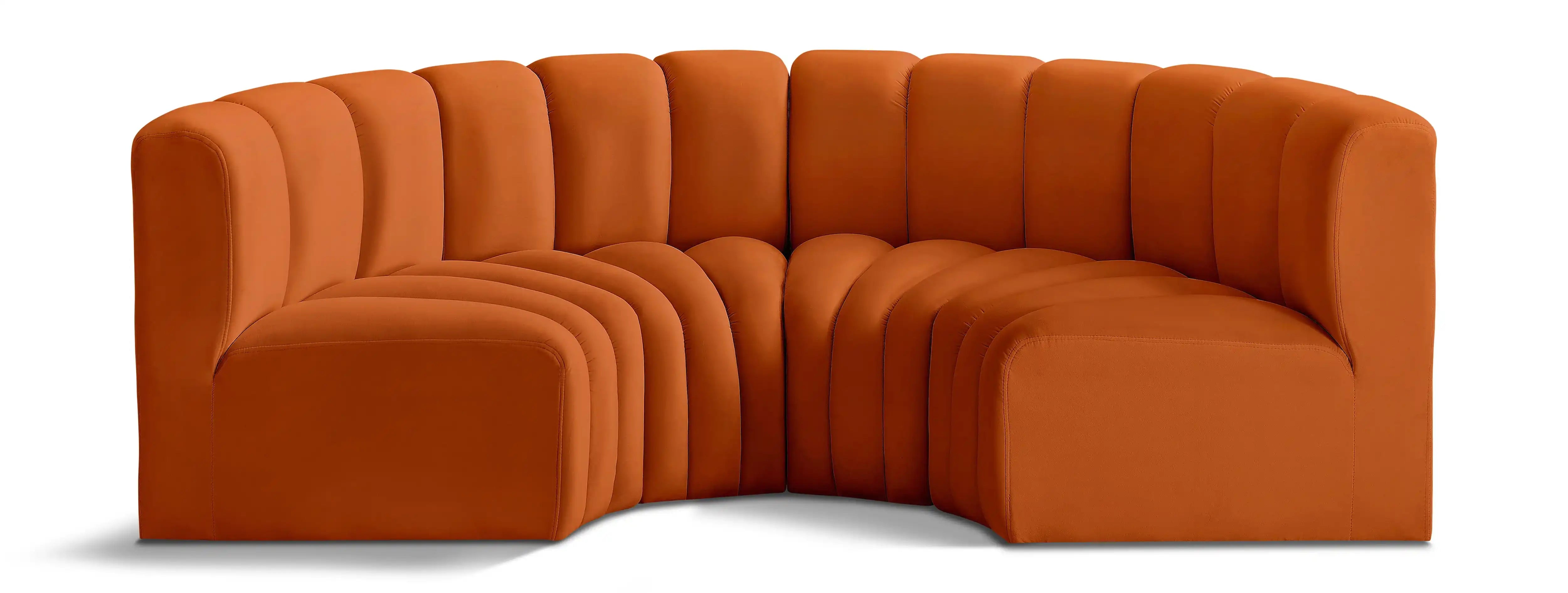 Arc - Velvet 4 Piece U-Shaped Modular Sofa - Best Buy Furniture