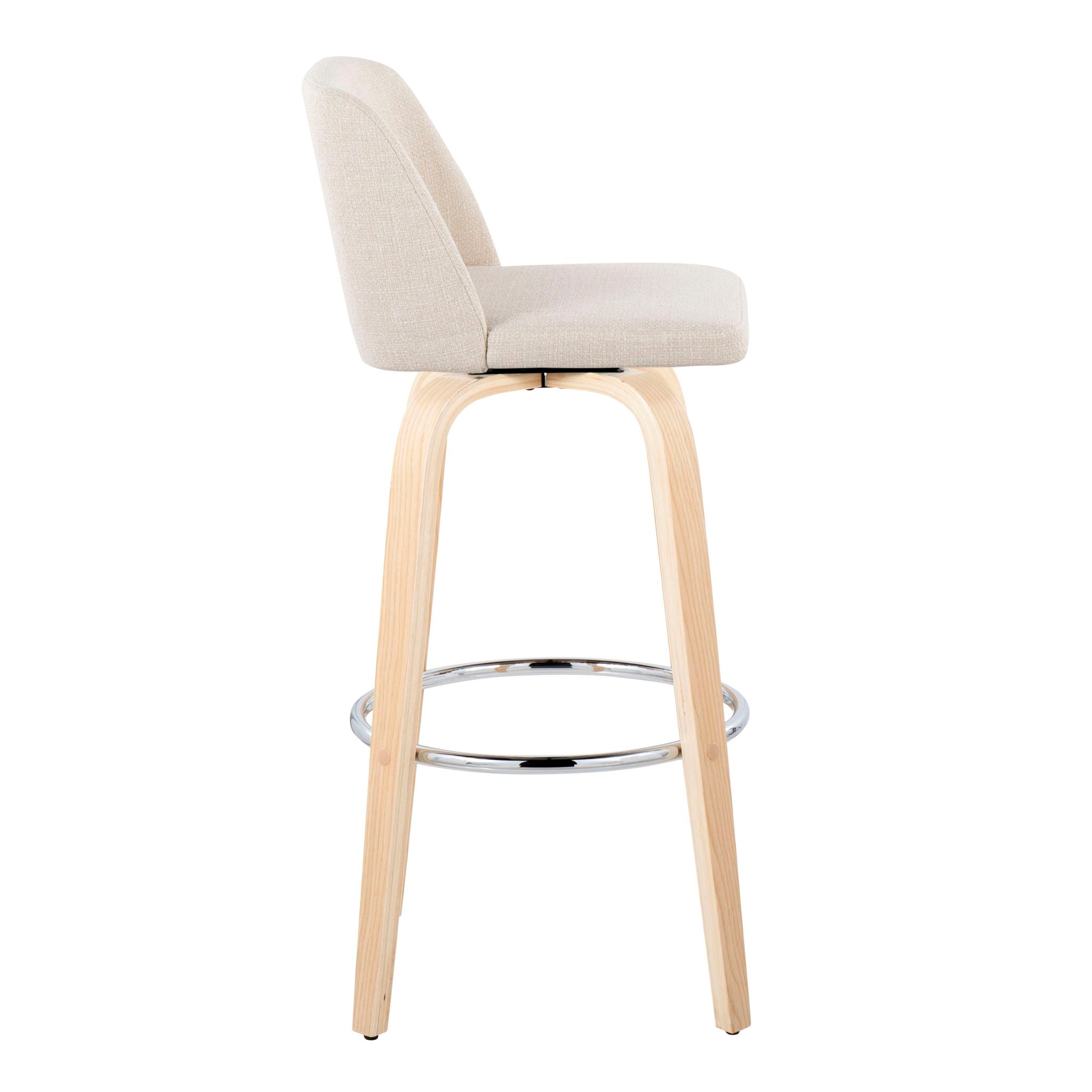 Toriano - Contemporary Fixed Height Barstool & Swivel With Round Footrest (Set of 2) - Best Buy Furniture