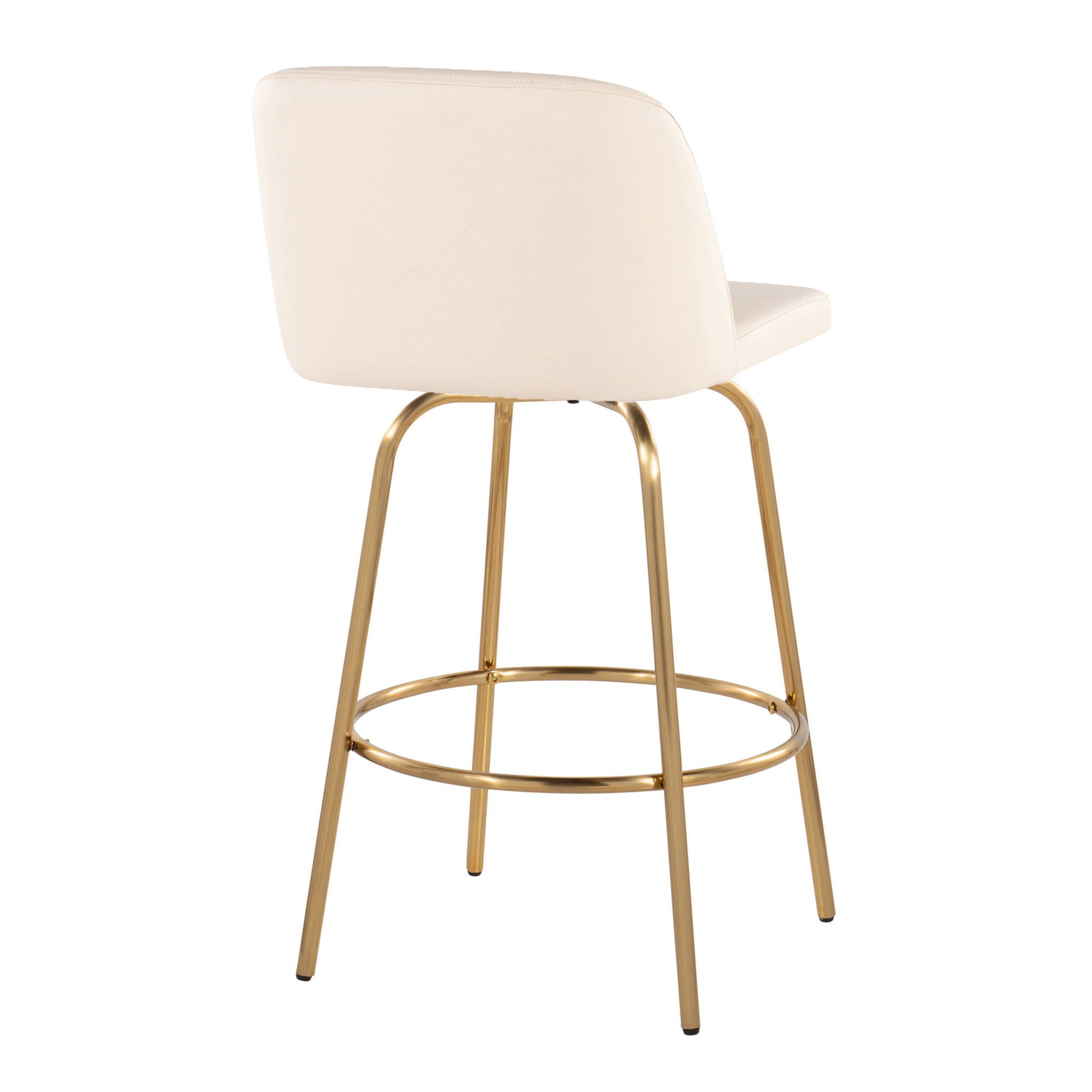 Toriano - Contemporary, Fixed Height Counter Stool With Swivel With Round Footrest (Set of 2) - Best Buy Furniture