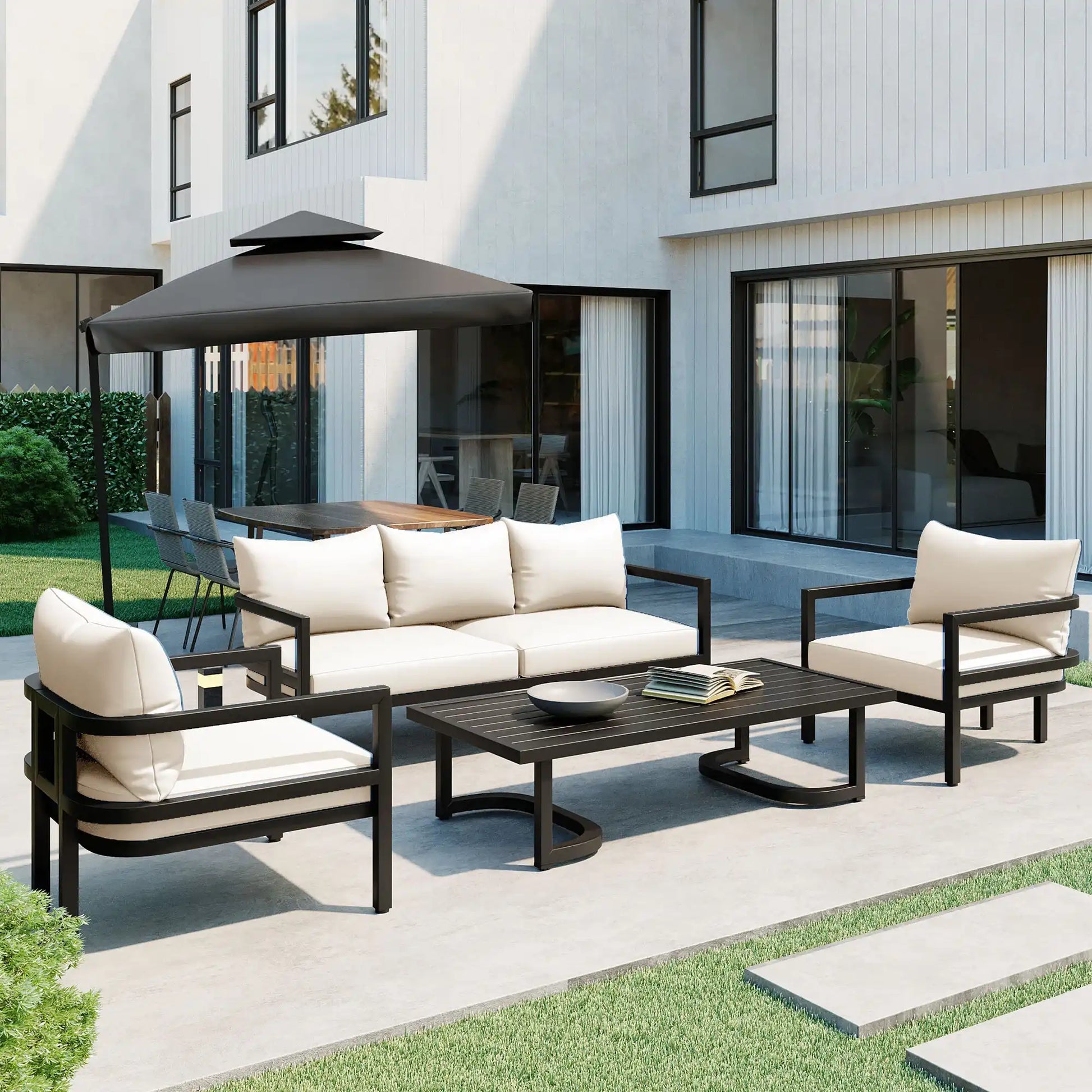U_Style Multi-person Outdoor Steel Sofa Set, Waterproof, Anti-rust and Anti-uv, Suitable for Gardens and Lawns - Best Buy Furniture