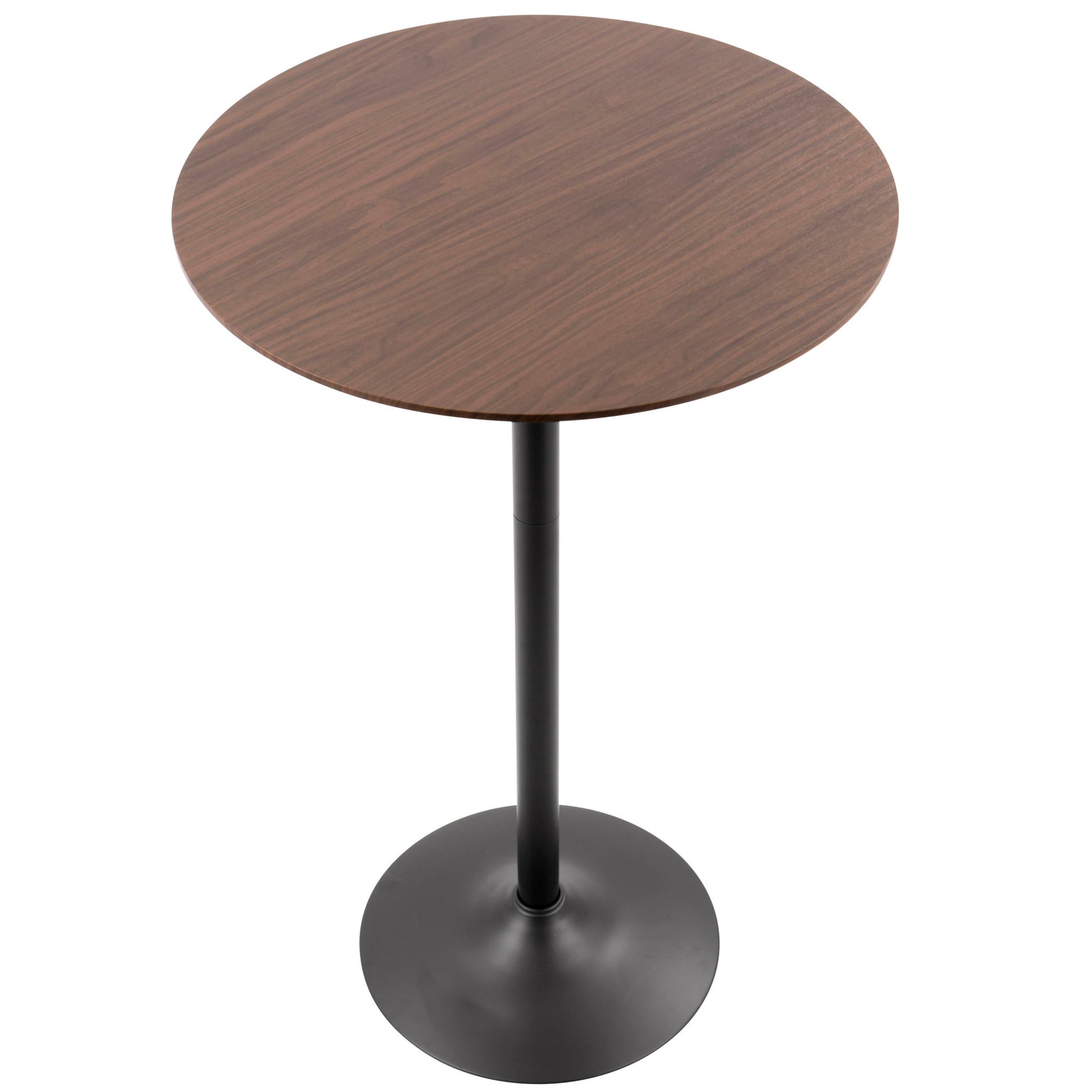 Pebble - Mid-Century Modern Adjustable Dining Or Bar Table - Walnut / Black - Best Buy Furniture
