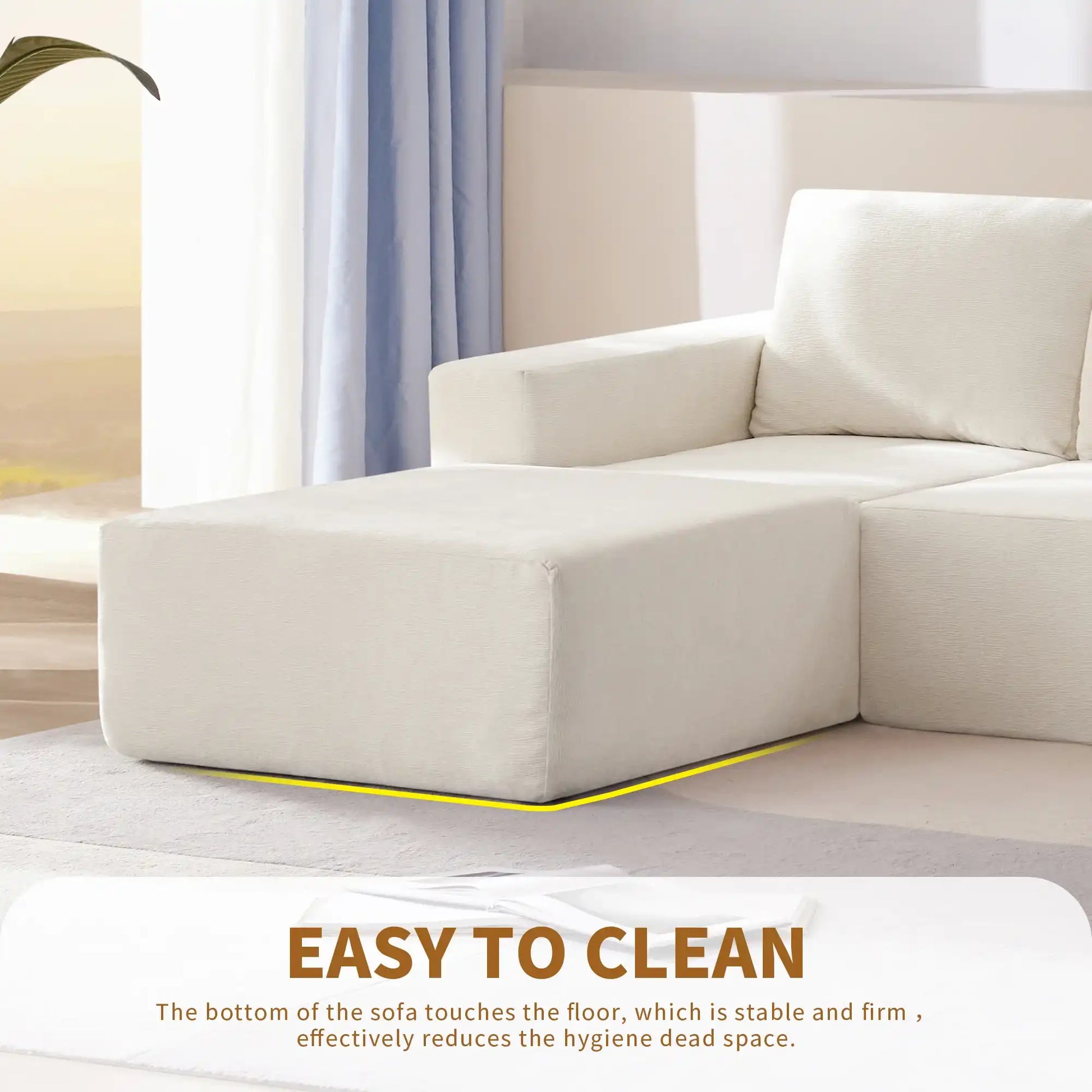 Luxury Cloud Modular U Shaped Sectional Sofa with Ottoman Compressed Foam - Best Buy Furniture