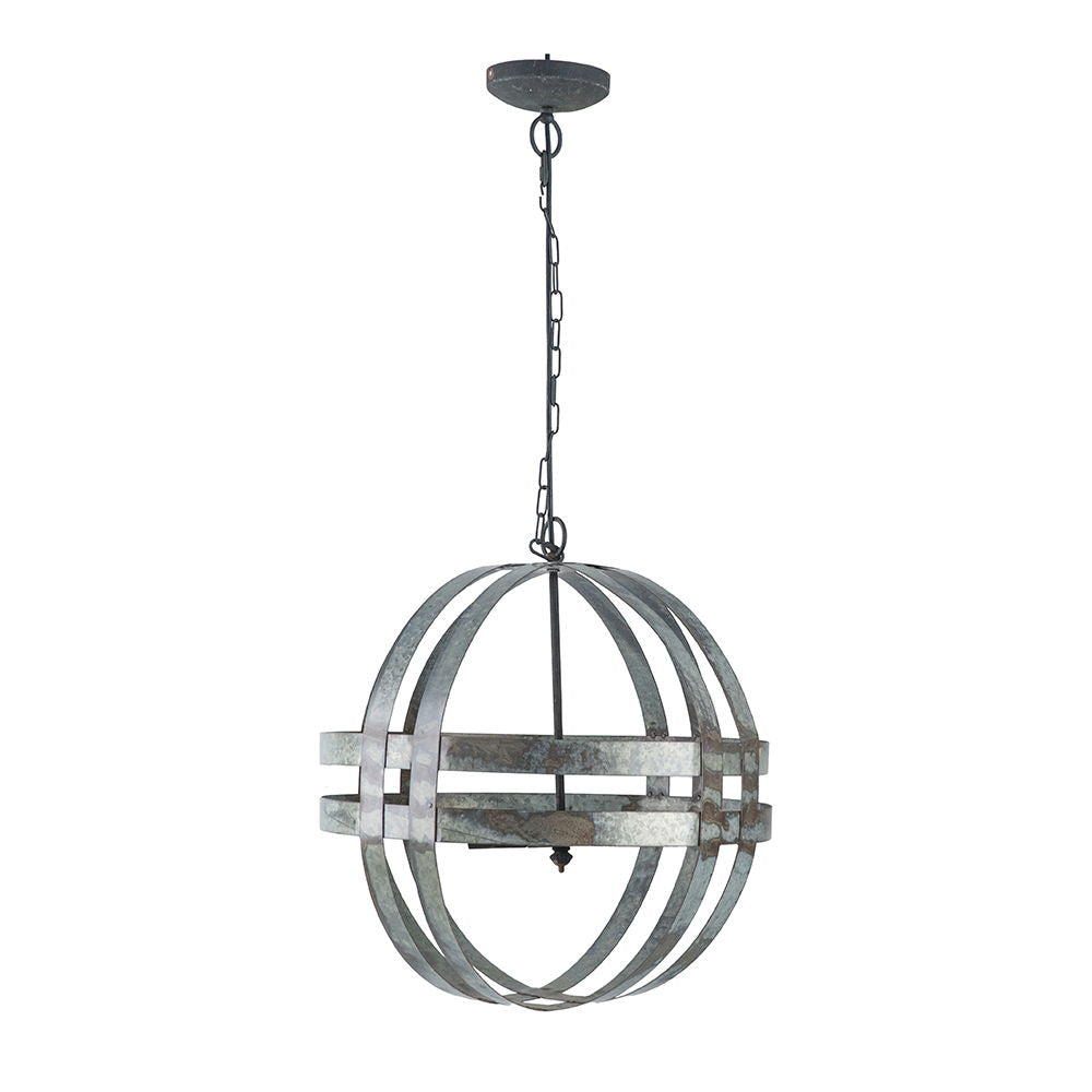 4 Light Galvanized Chandelier, Hanging Light Fixture With Adjustable Chain For Kitchen, Bulb Not Included - Gray - Best Buy Furniture