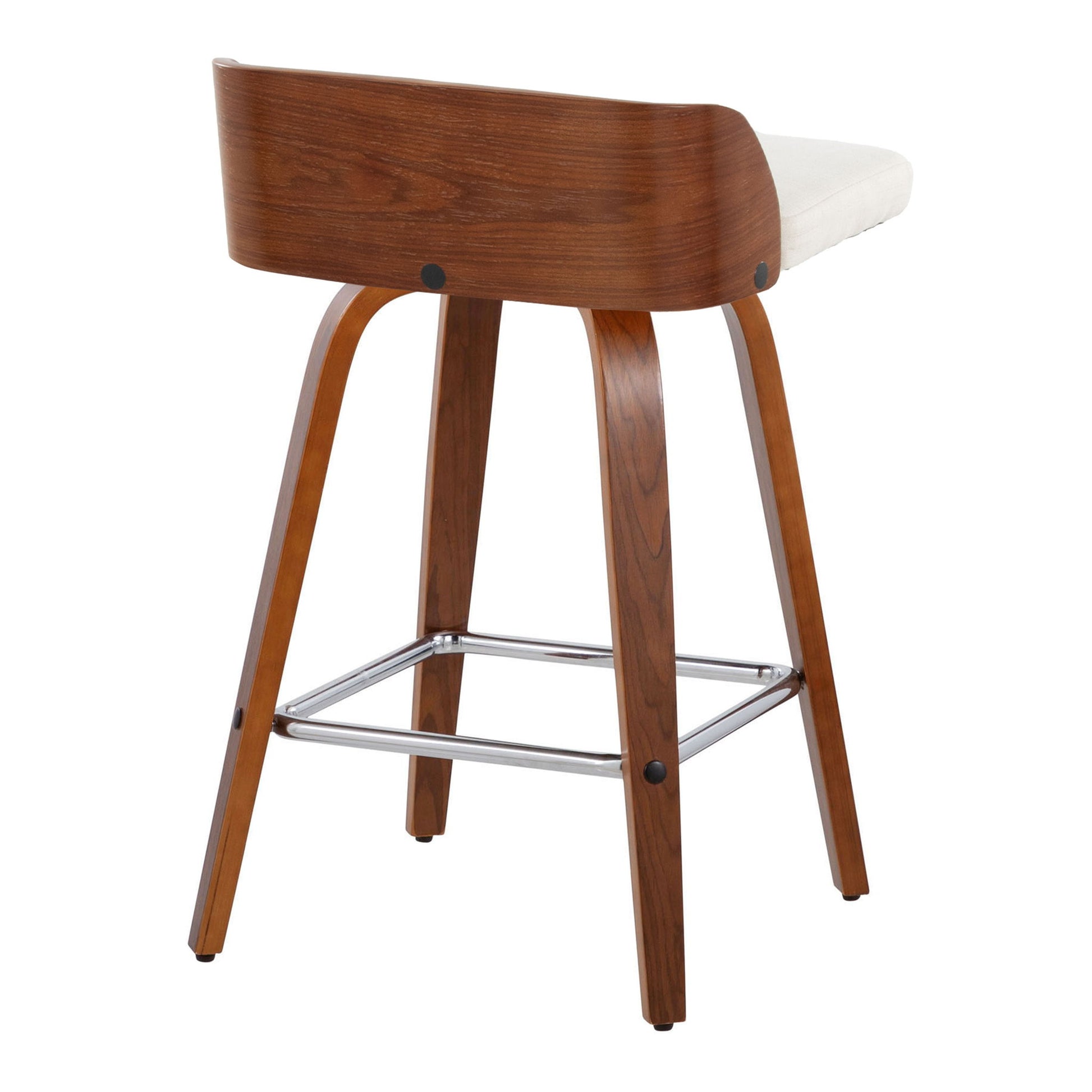 Maya - Mid Century Modern Fixed Height Counter Stool & Swivel With Square Footrest (Set of 2) - Best Buy Furniture
