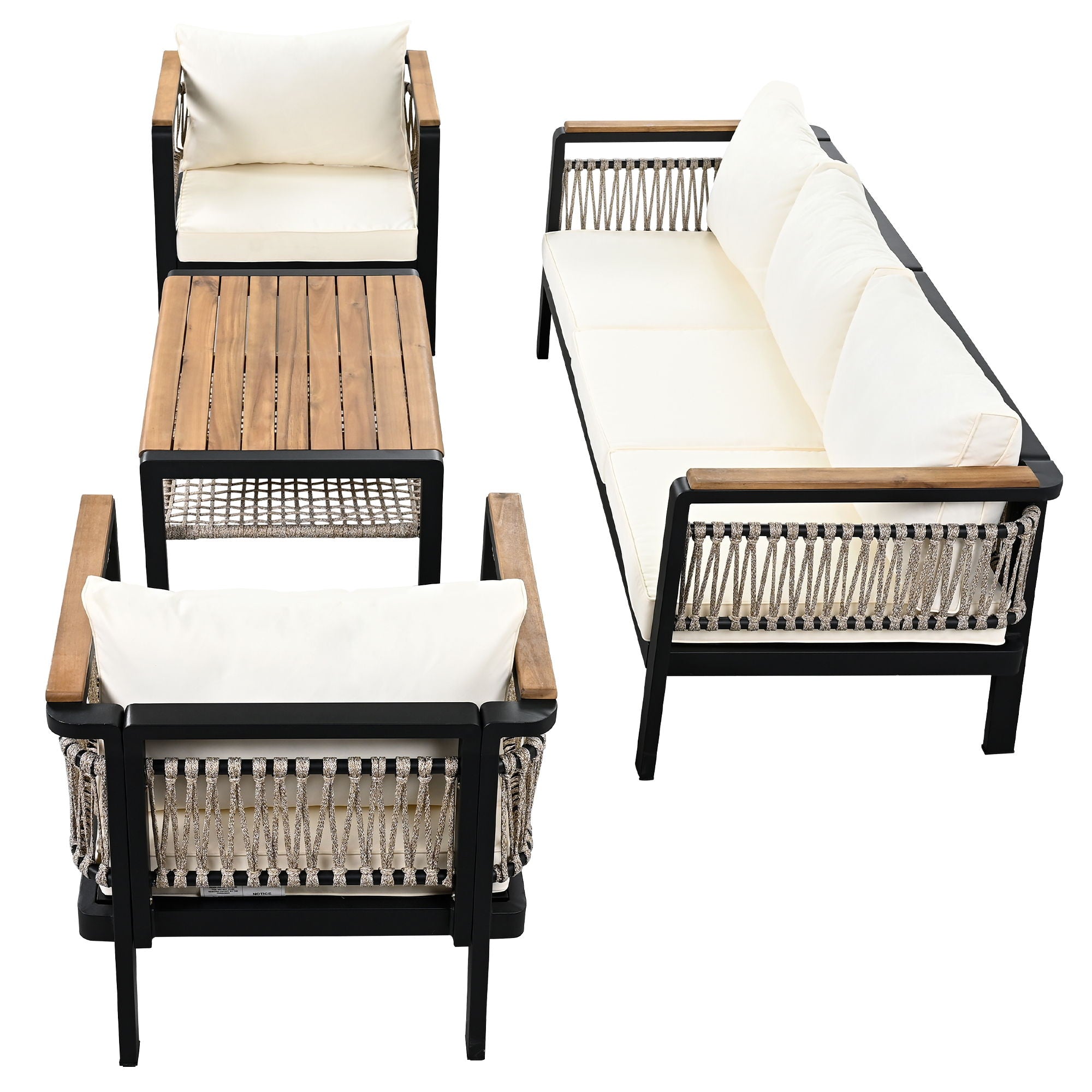 4 Pieces Outdoor Sectional Sofa Set 5 Person Patio Seating Group Outdoor Conversation Set With Cushions And A Coffee Table For Patios - Best Buy Furniture