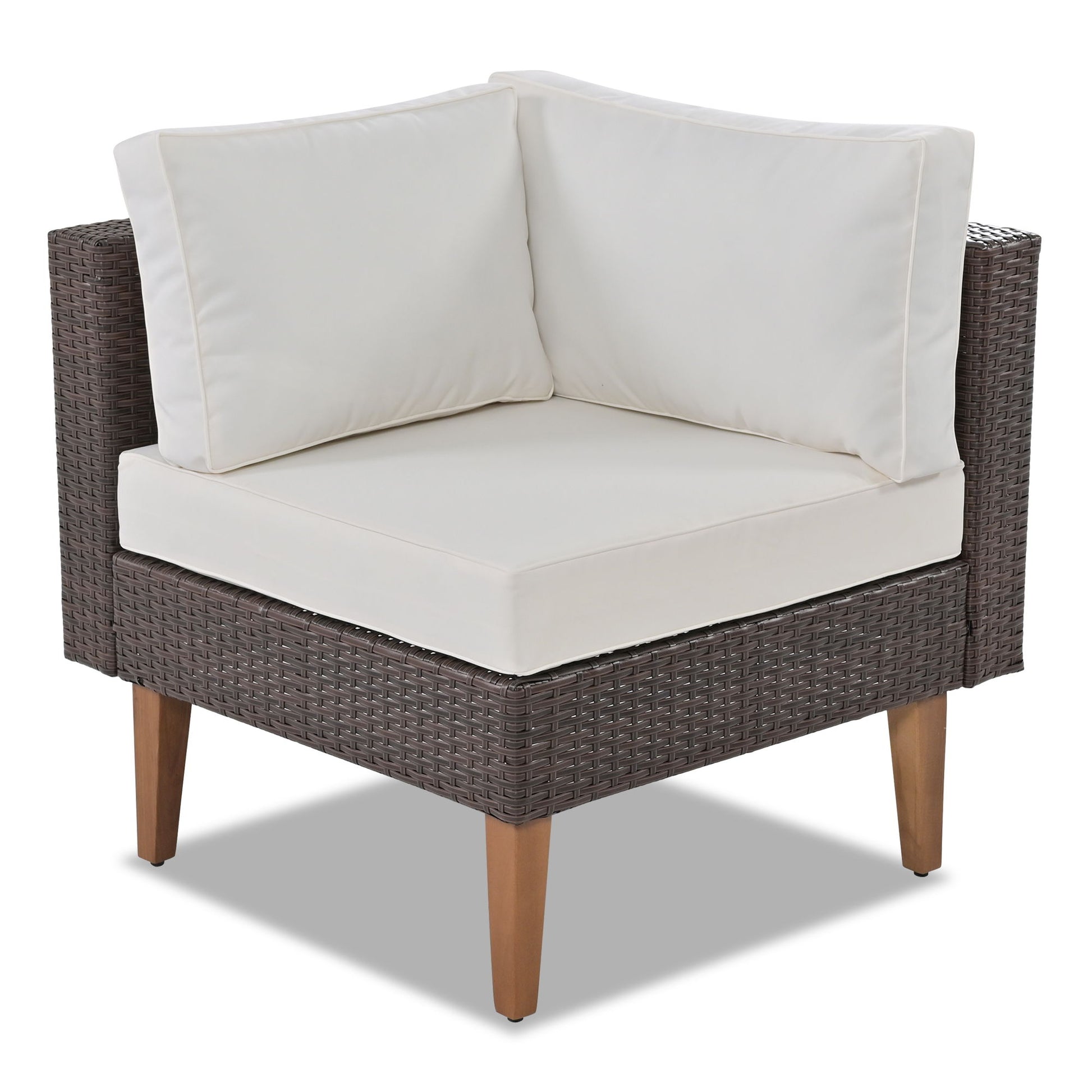 4 Pieces Outdoor Wicker L-Shape Sofa Set - Best Buy Furniture