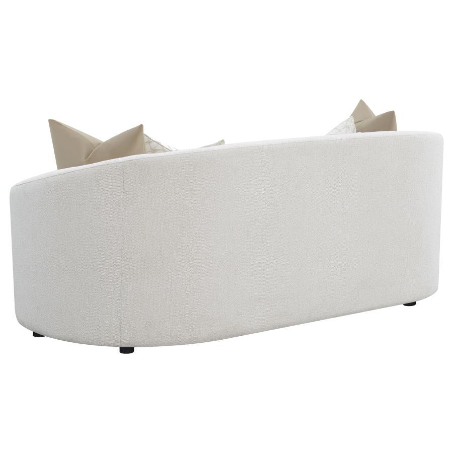 Rainn - Boucle Upholstered Sloped Arm Sofa - Latte - Best Buy Furniture