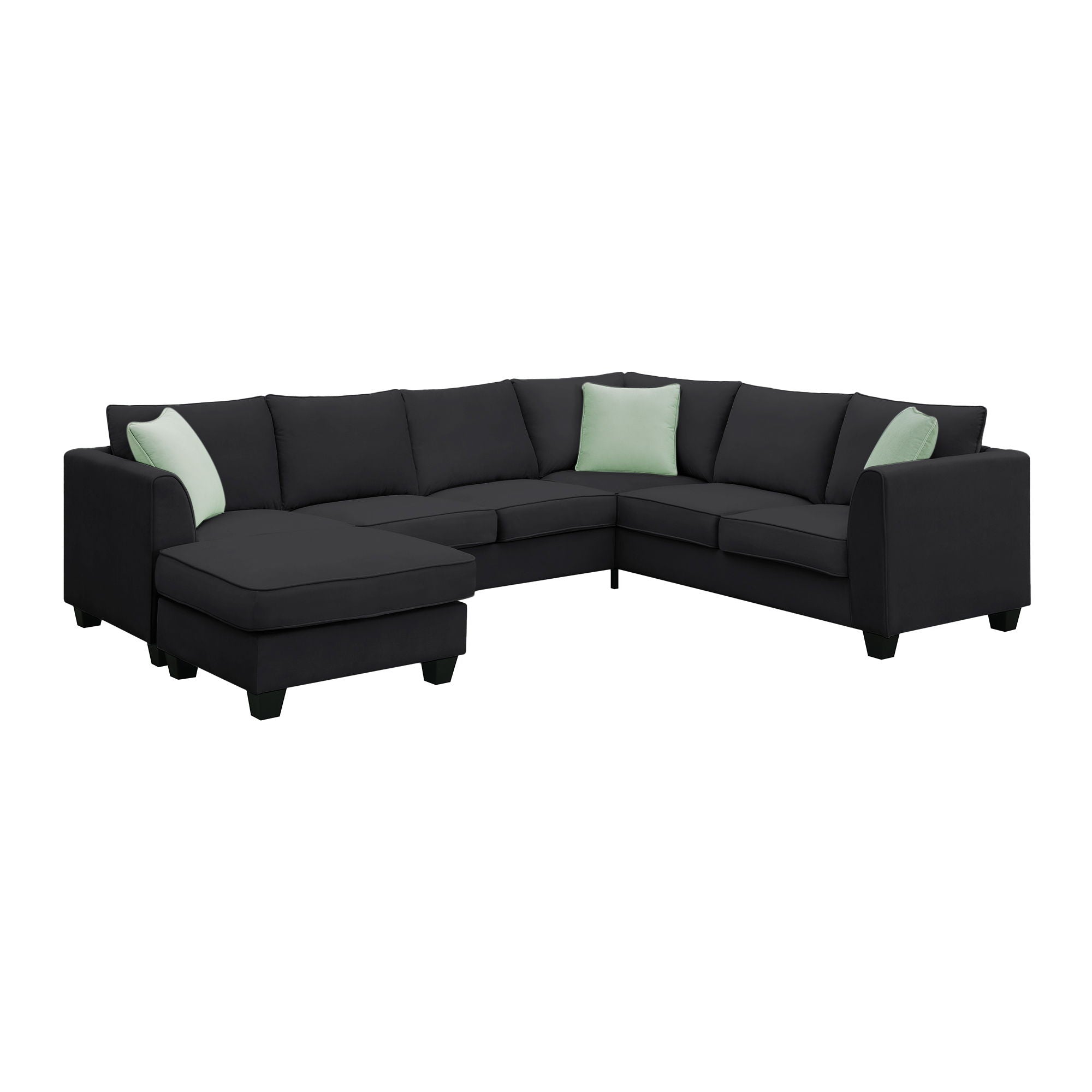 Sectional Sofa Couches Living Room Sets, 7 Seats Modular Sectional Sofa With Ottoman, L Shape Fabric Sofa Corner Couch Set With 3 Pillows - Best Buy Furniture
