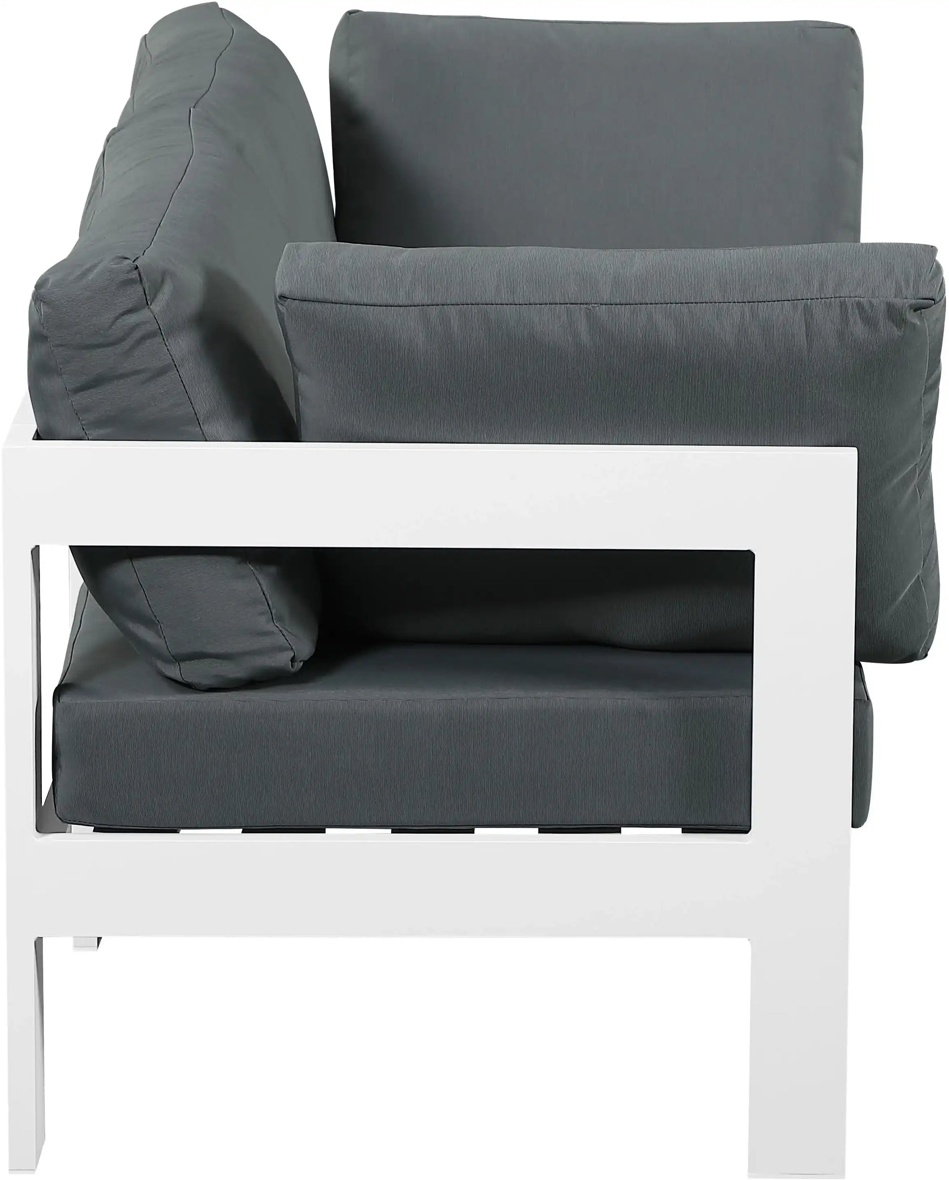 Nizuc - Outdoor Patio 2 Seat Modular Sofa With White Frame - Best Buy Furniture