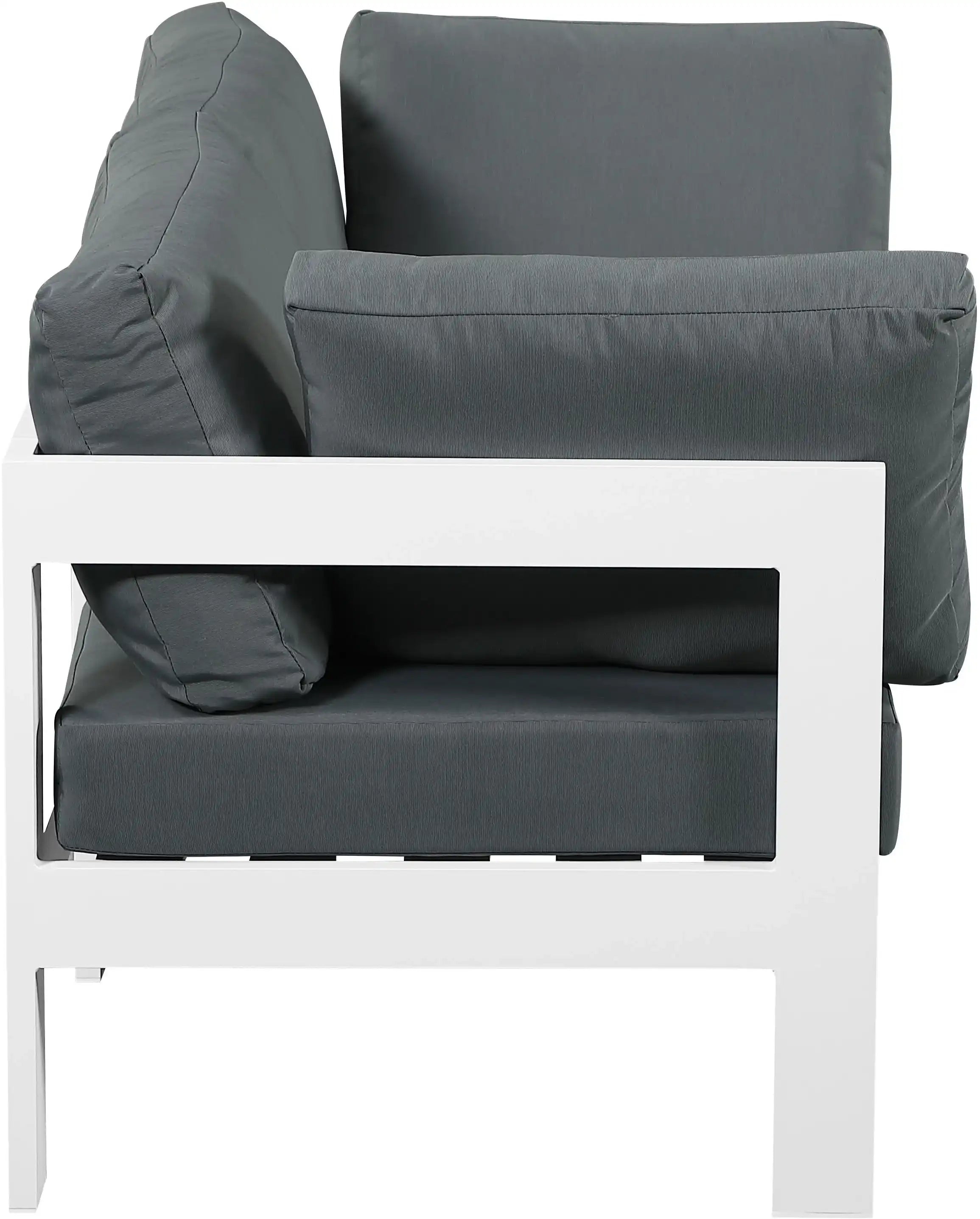 Nizuc - Outdoor Patio 2 Seat Modular Sofa With White Frame - Best Buy Furniture