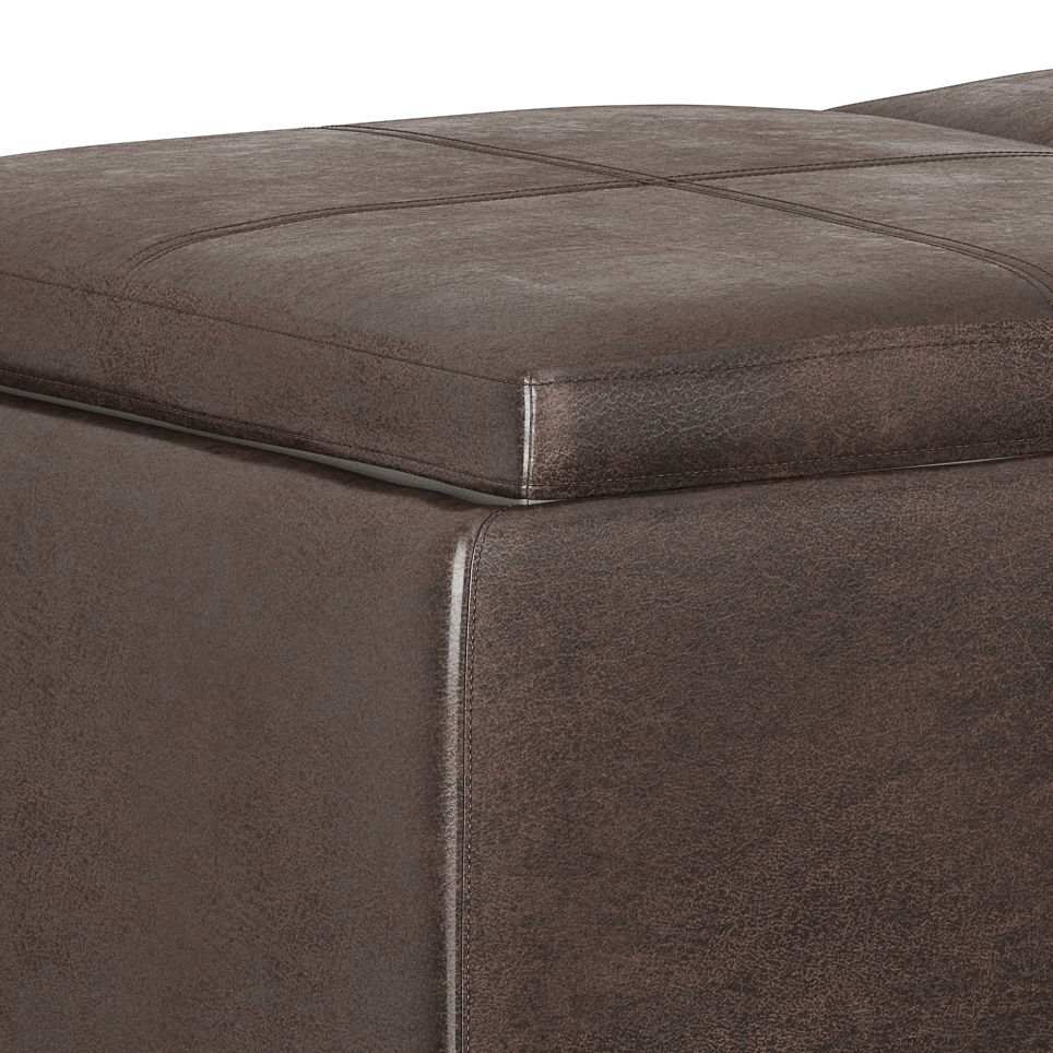 Avalon - Storage Ottoman - Distressed Brown - Best Buy Furniture