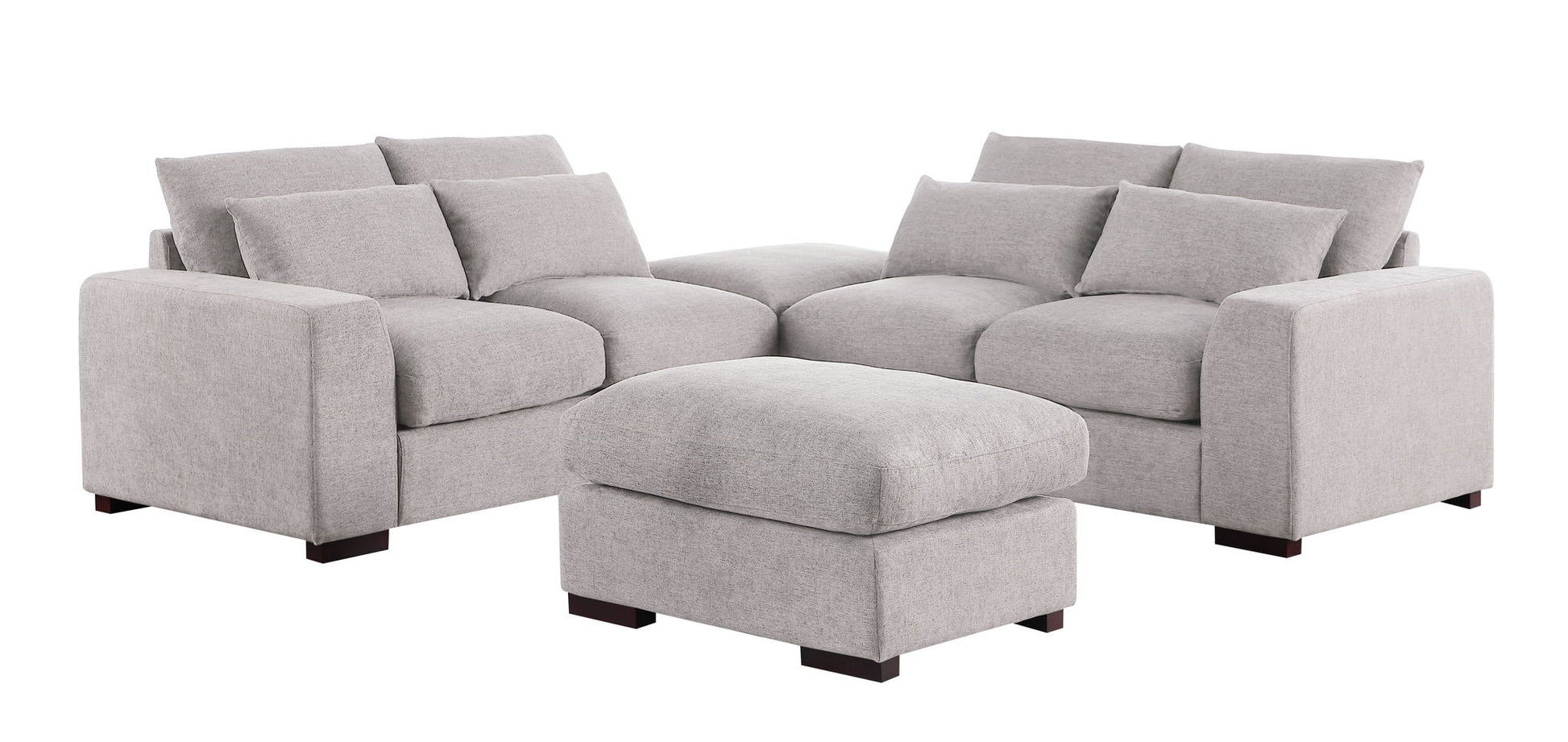Tatman - Linen Blend Sectional With 2 Ottomans - Best Buy Furniture