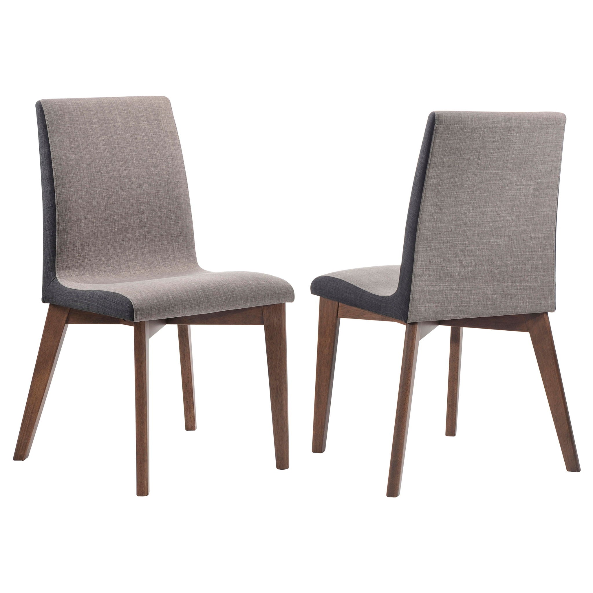Dining Room Side Chair Set With Sleek Curves And 2 Tone Upholstery - Brown / Gray - Best Buy Furniture