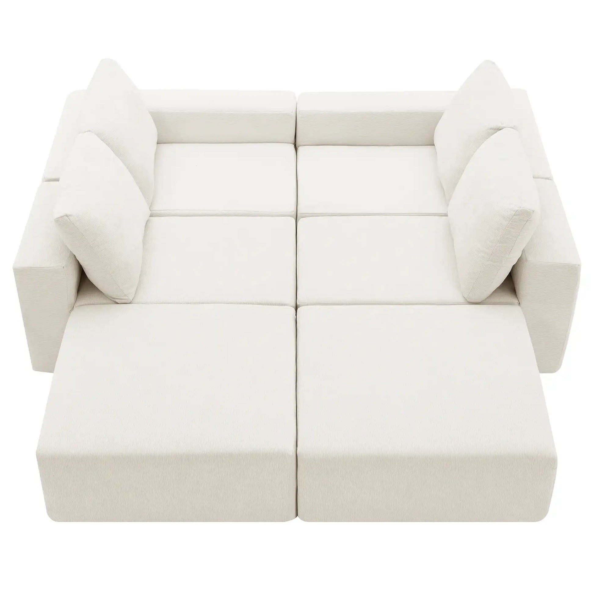 Luxury Cloud Modular U Shaped Sectional Sofa with Ottoman Compressed Foam - Best Buy Furniture