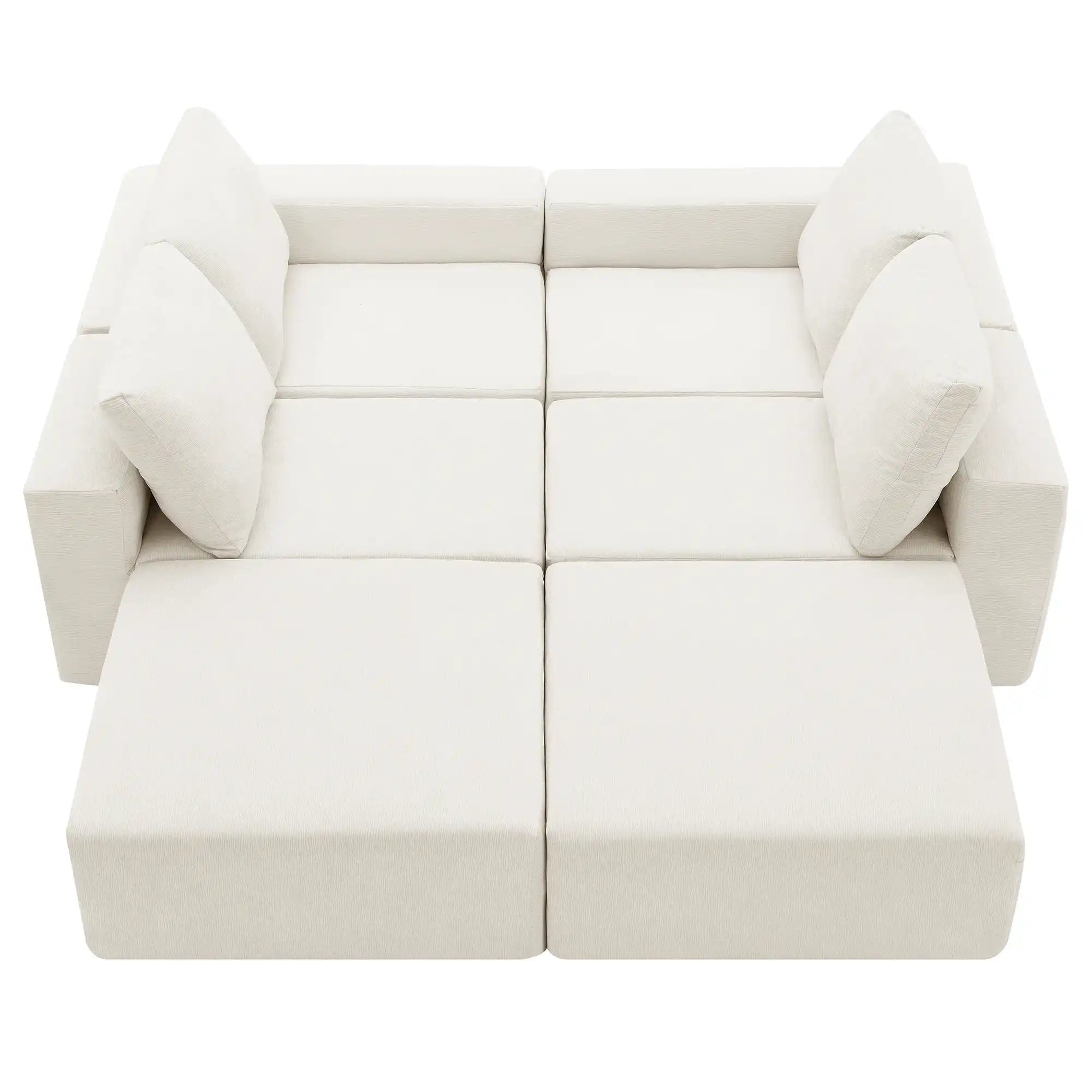 Luxury Cloud Modular U Shaped Sectional Sofa with Ottoman Compressed Foam - Best Buy Furniture