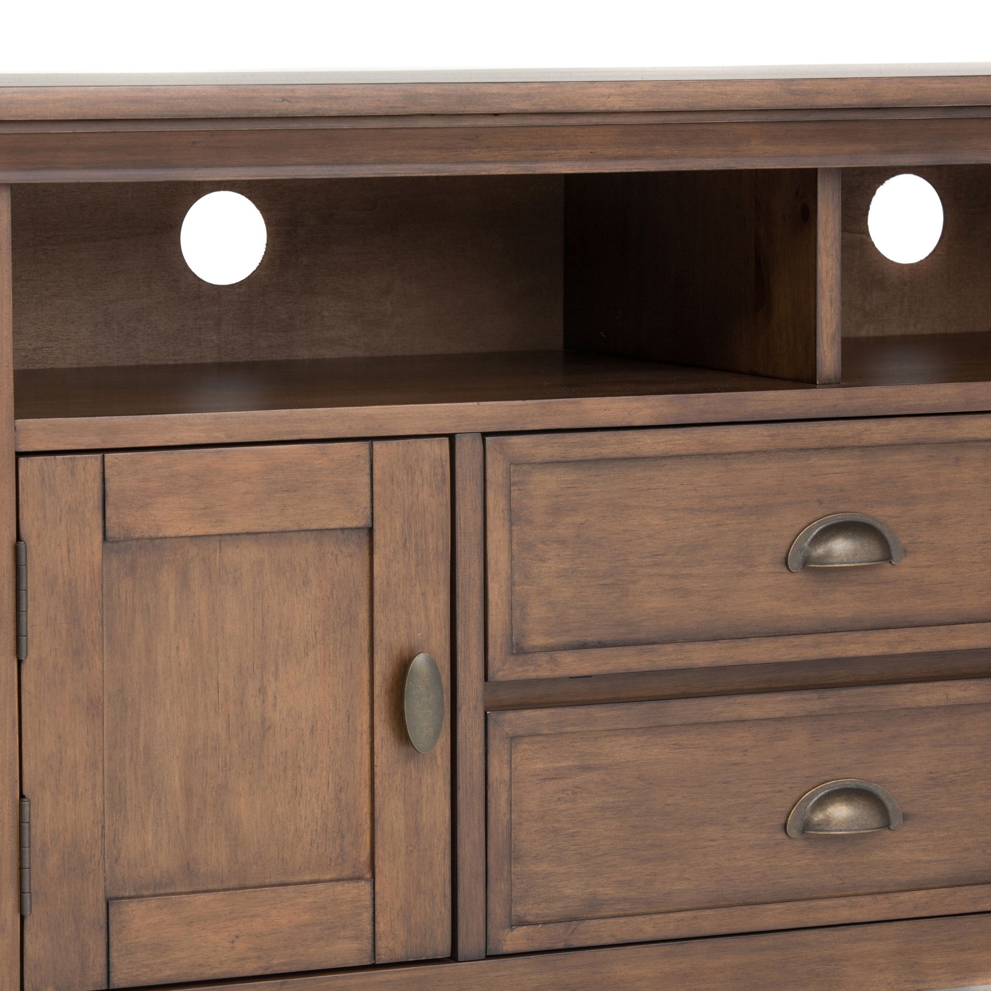 Redmond - TV Media Stand - Rustic Natural Aged Brown - Best Buy Furniture