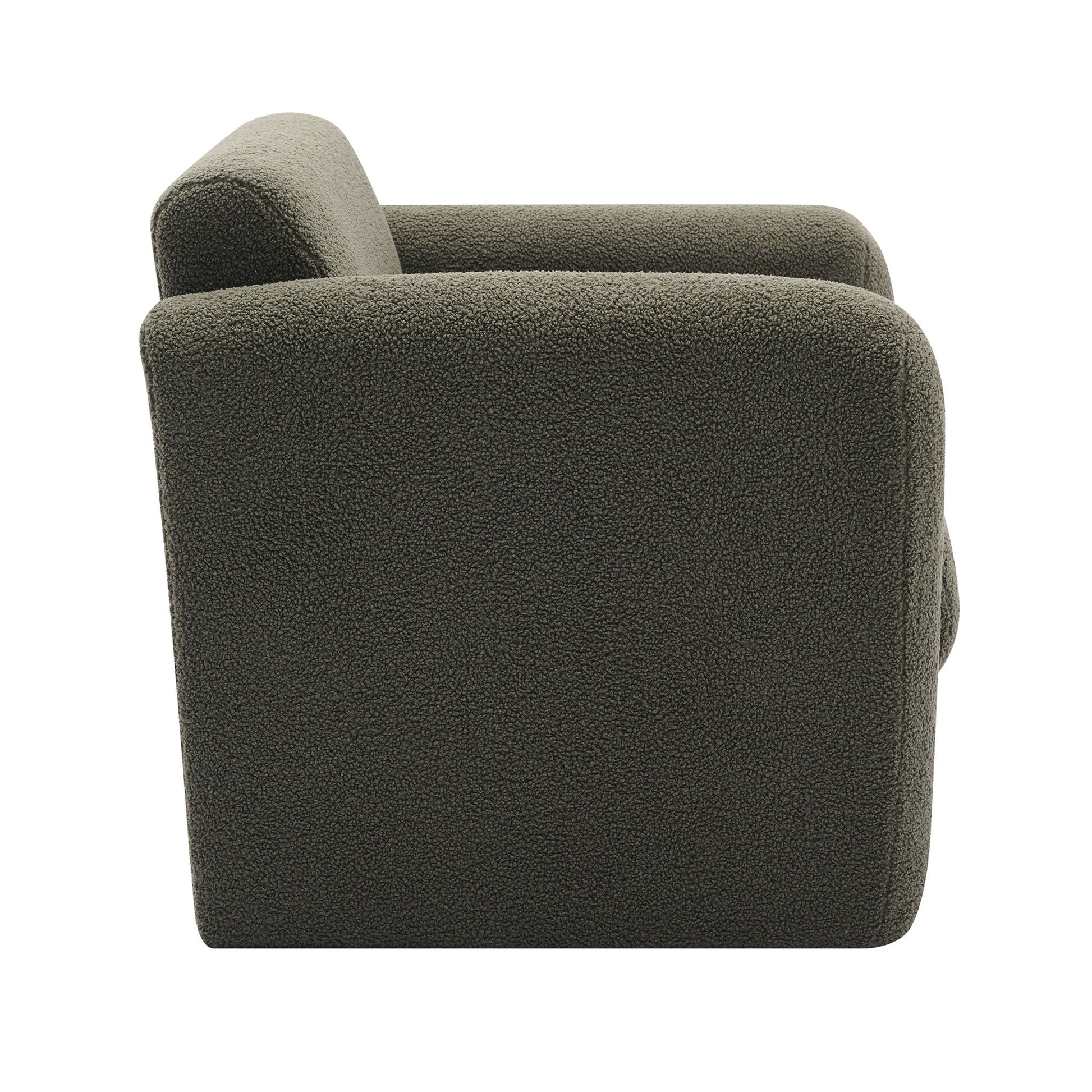 Modern Accent Chair Lambskin Sherpa Fabric Upholstered Comfy With Pillow - Best Buy Furniture